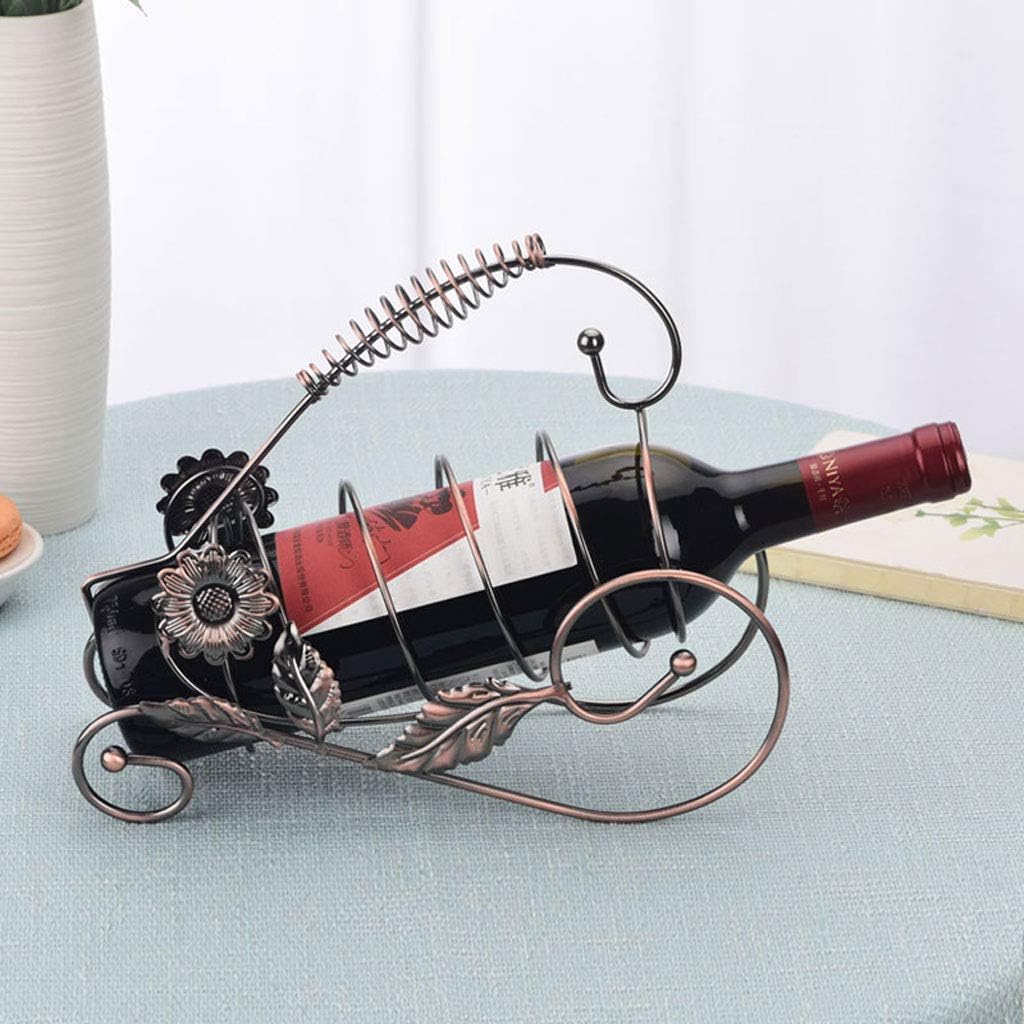 Wine Rack Freestanding Wrought Iron Metal Wine Shelf Display Stand Decoration Retro Restaurant Living Room Bar Red Wine Rack Brown