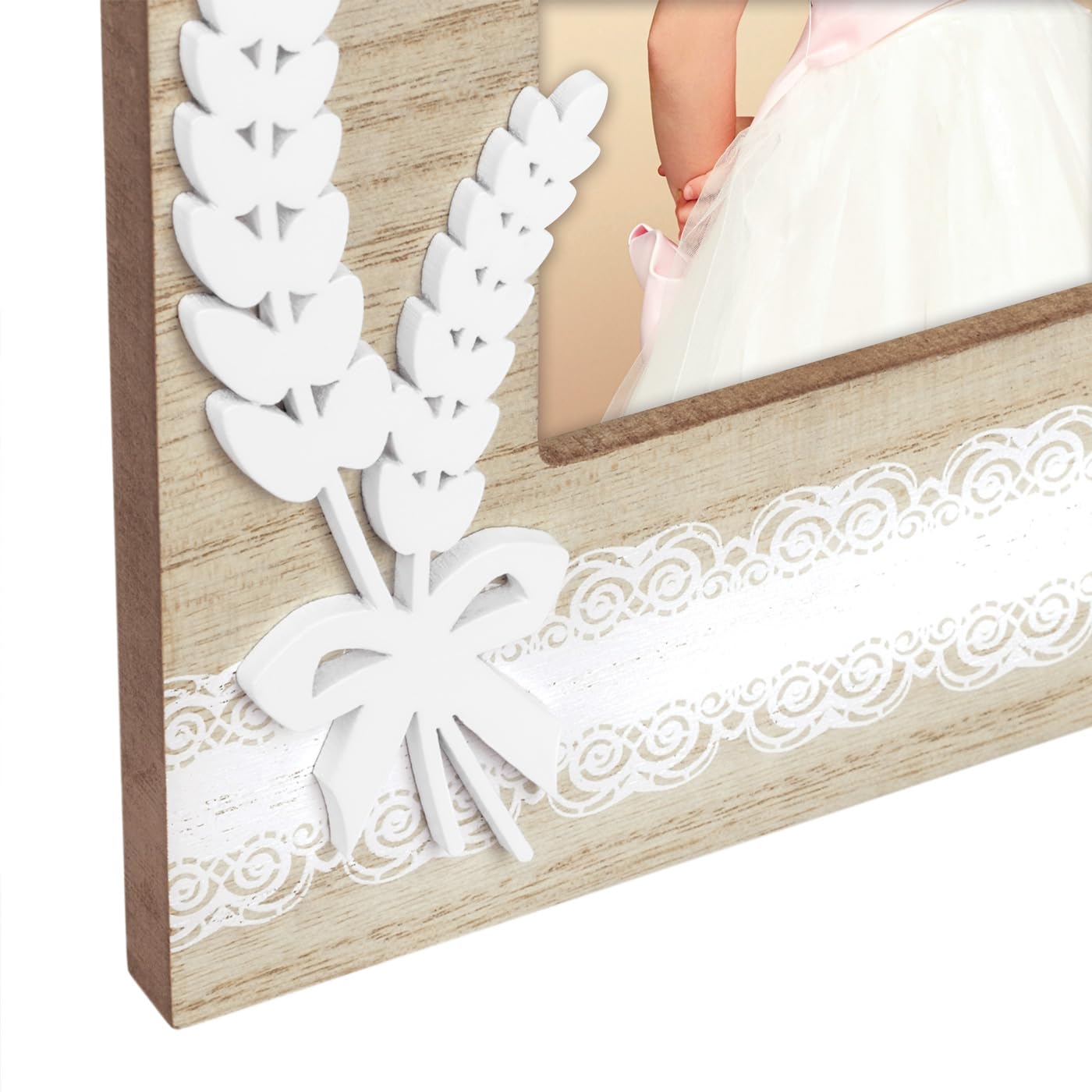 Portafoto Prima Comunione DRW In Argento, Formato 10x15 Cm, In Metallo, Misure 18x1x20 Cm