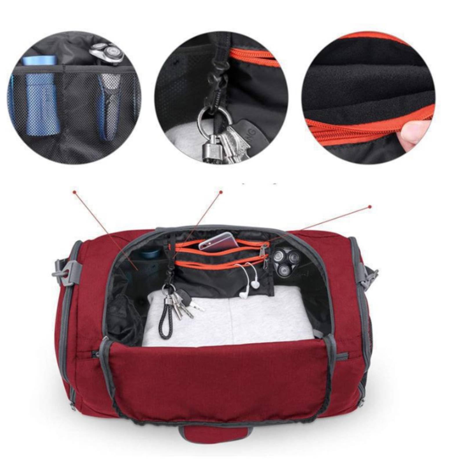 Baoblaze Borsone Sportivo da Viaggio Zaino Borsa Palestra Borsa Trasporto con Tracolla E Manici Comodi Materiale Oxford Poliestere Confortevole Adatto per