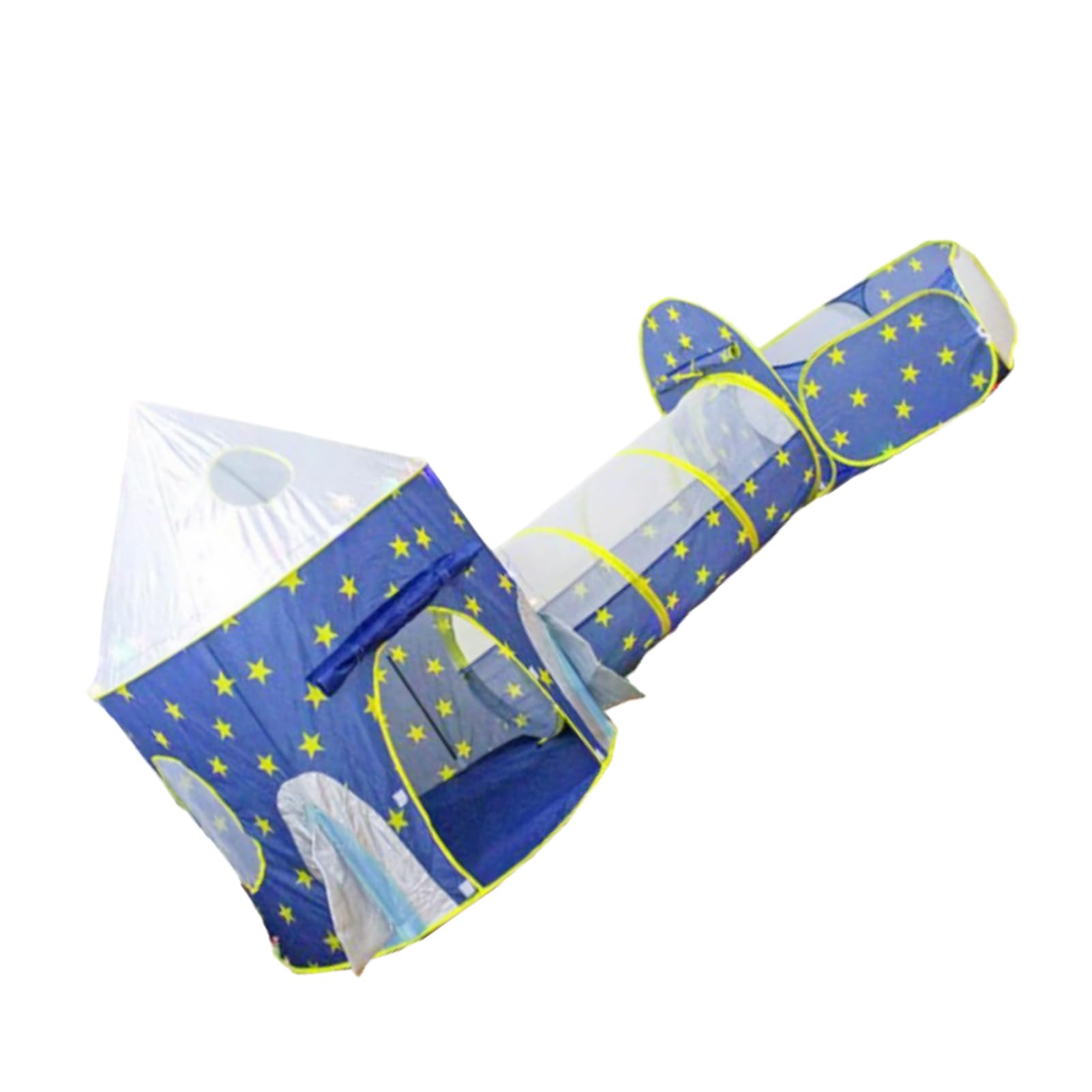 3-teiliges Babyzelt mit Buntem Spieltunnel und Bällebad, Lustiges Indoor-Spielset für, Ideal für ab 3 Jahren, aus Strapazierfähigem Polyestergewebe (Blauer dreiteiliger Anzug)