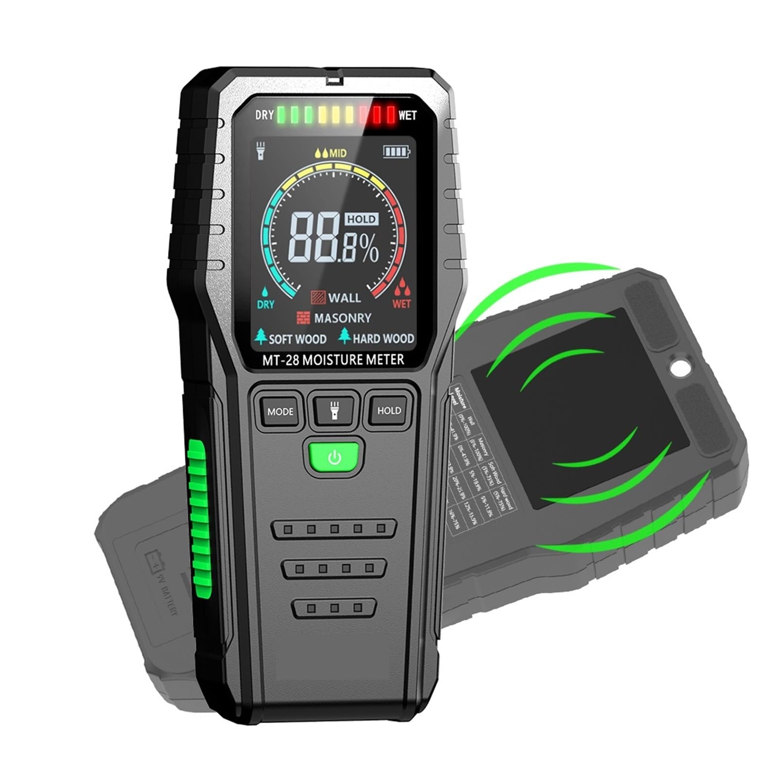 Medidor de Humedad Madera sin Contacto ángulo Completo MT28C Detector detección Temperatura Ambiental Pequeño Error(1)