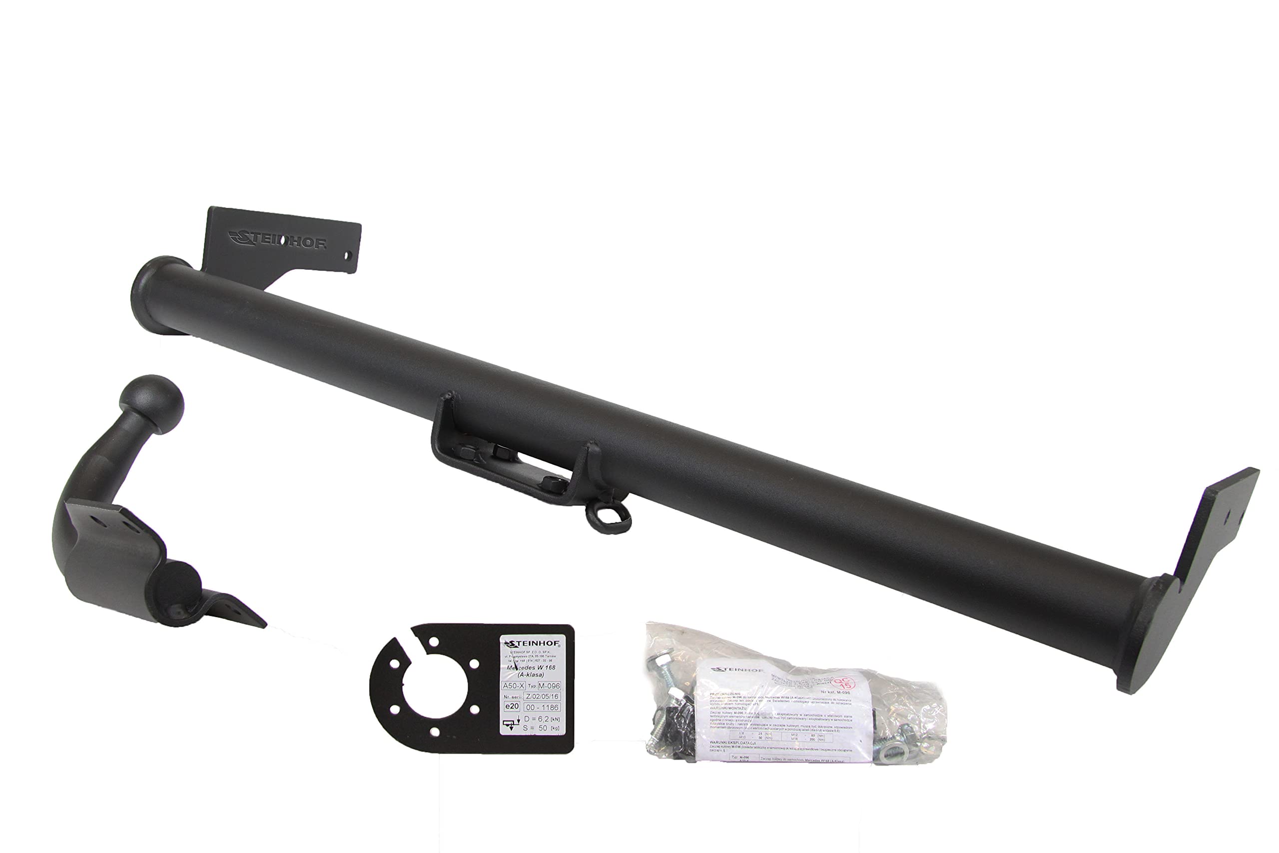 STEINHOF Nuovo gancio di traino fisso compatibile con Mercedes Classe A W168 berlina due volumi 5-porte 1997-2004 con 13-poli kit elettrico universale