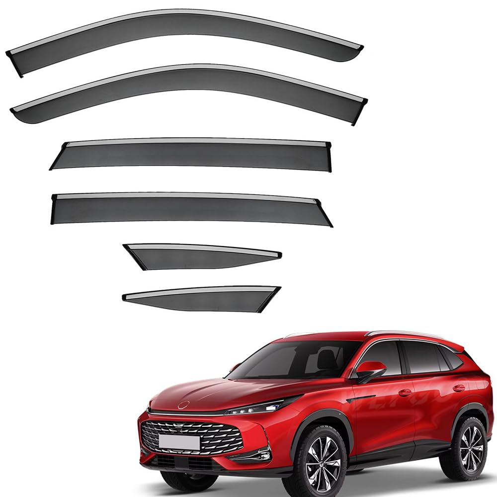 WENINETIES Wind Deflectors Set for MG HS MK2 2025, Door Hatchback Door Rain Deflectors Car Wind Deflectors Window Visors In-Channel Car Accessories,6Pcs