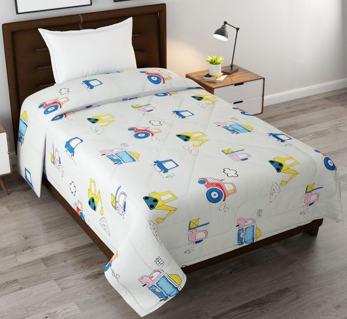 3-piece kids bedding set – single bed comforter, matching single bedsheet & 1 pillow cover – for children’s room(90x60 inch) (cartoon 8)