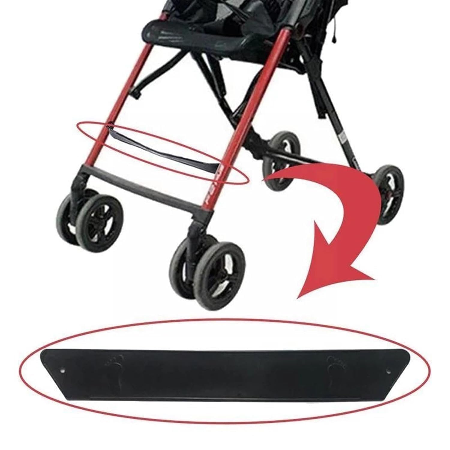 2 pezzi nero passeggino poggiapiedi di ricambio regolabile estensione passeggino passeggino passeggini e accessori per rivestimenti sedile passeggino, accessori connettori per passeggino (37 cm)
