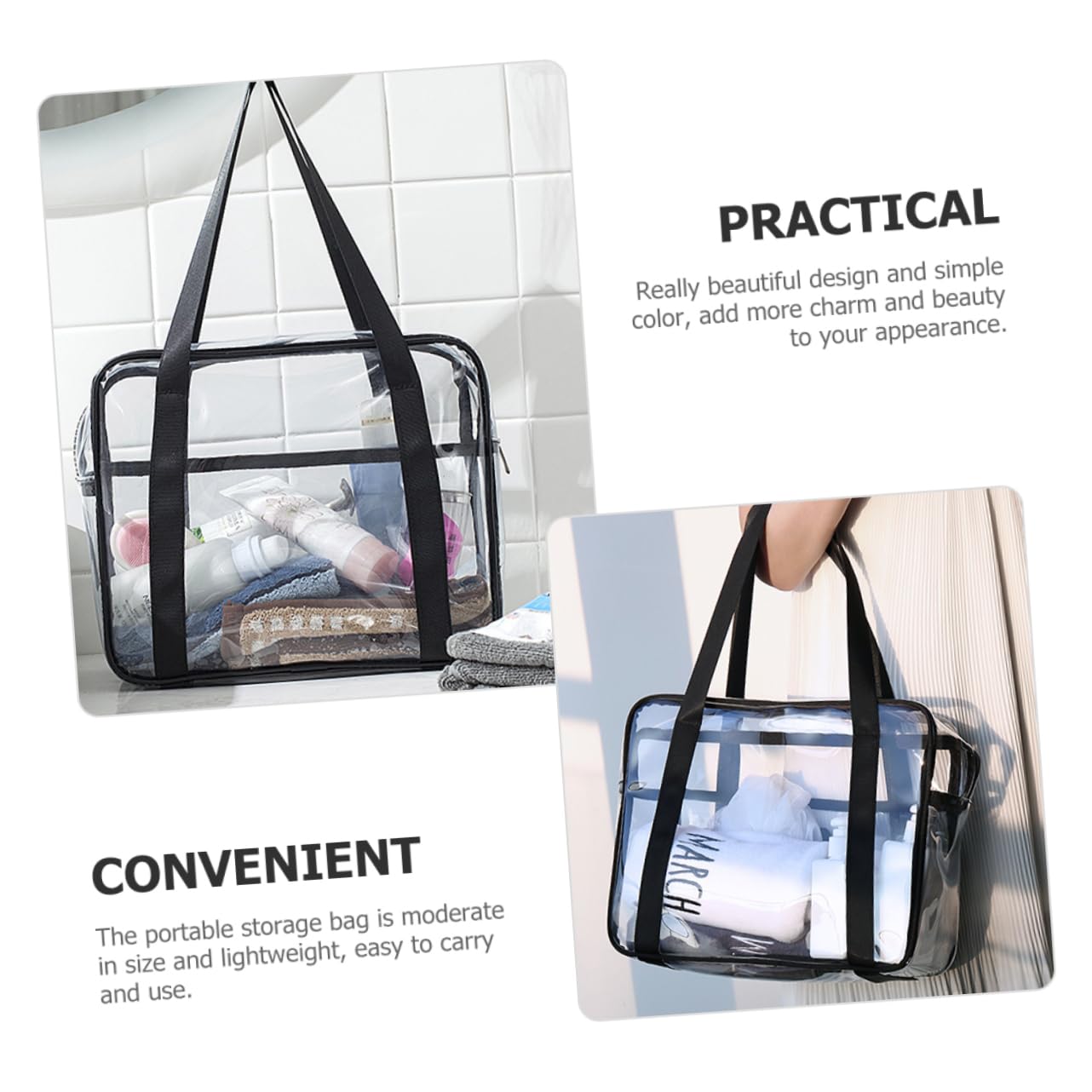 Borsa Viaggio Trasparente Borsa Per Trucco Portatile Trasparente Organizer Per Articoli Da Toeletta