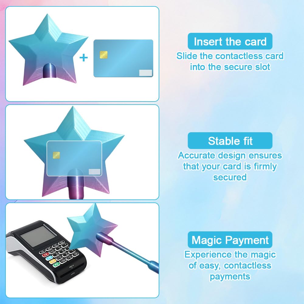 Foreverup Magiczna różdżka do kart kredytowych, magiczna różdżka, karta płatnicza, druk 3D, czarodziejskie różdżki dla nastolatków, dorosłych, innowacyjny dodatek do płatności na rave i figle