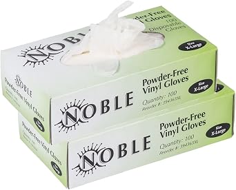 Vinyl Gloves Disposable Powder Free, 200 Gloves, 2 Boxes of 100 Each, Extra Large Size