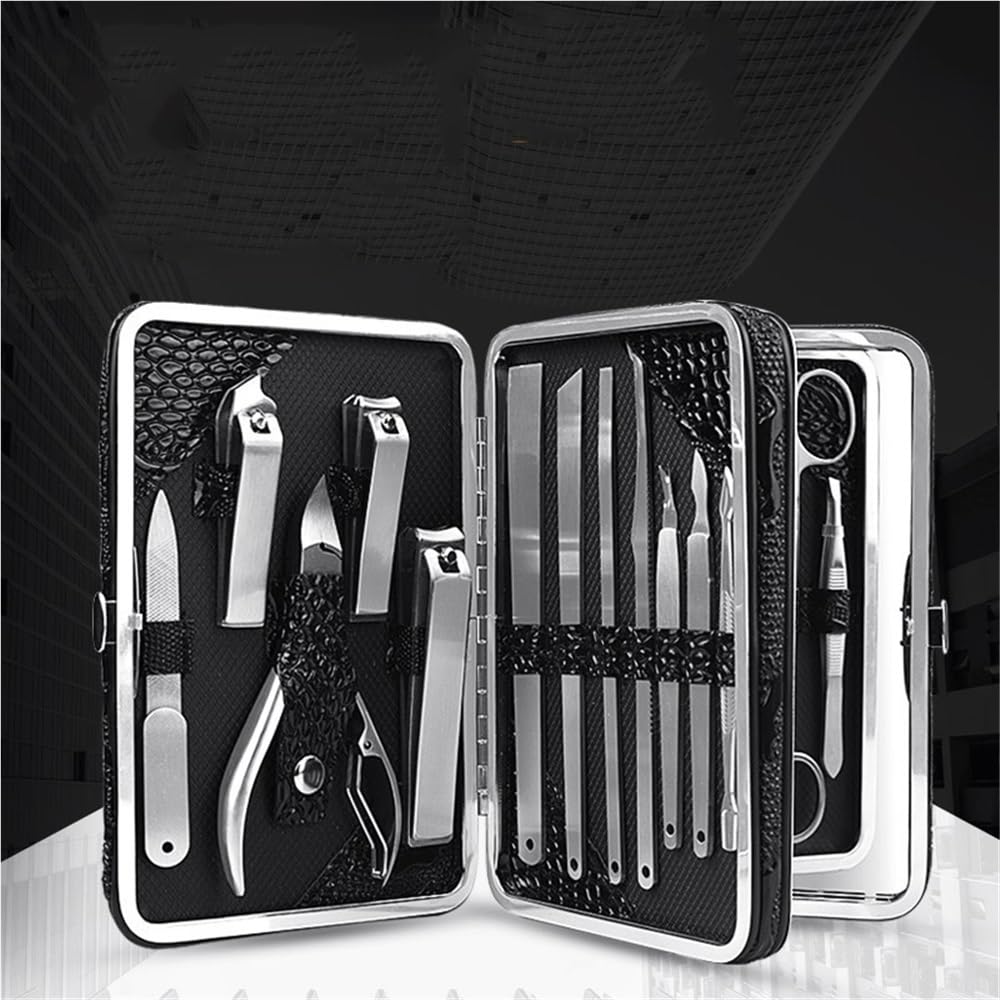 Manicura profesional Set de manicura y pedicura 20 piezas/set Cortaúñas de uso doméstico Alicates de acero inoxidable para piel muerta en diagonal para eliminar la piel muerta Cortaúñas pequeño para c