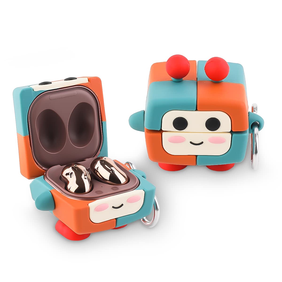 Case for Samsung Galaxy Buds FE (2023) / Buds2 Pro (2022) / Buds 2 (2021) / Buds Pro (2021) / Buds Live (2020) Earbuds, Suublg Silicone Cover and Cute Cartoon Skin Design for Woman Man