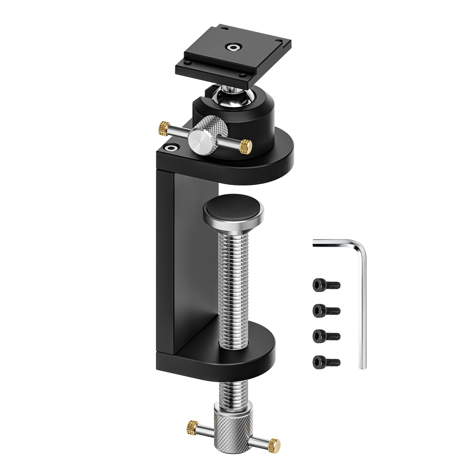 WhiteRhino Mini Vise Stand,Swivel Base Vise Drill Stand Detachable Bench Holder Mount with Heavy Duty Aluminum Alloy Precision CNC Holding Tool Portable Work for Woodworking Jewelry Making DIY
