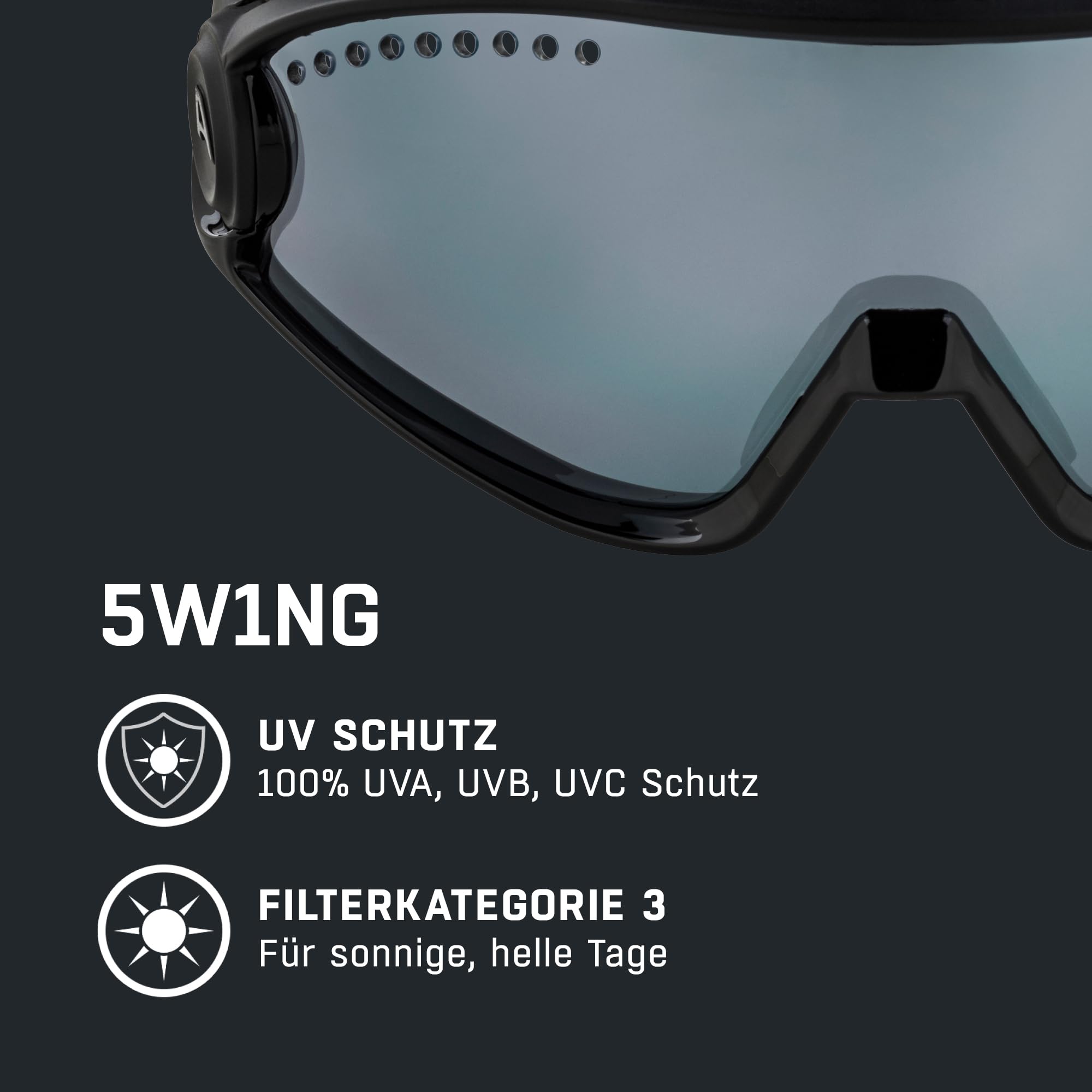 ALPINA 5W1NG - Verspiegelte und Bruchsichere Sport- & Fahrradbrille Mit 100% UV-Schutz Für Erwachsene