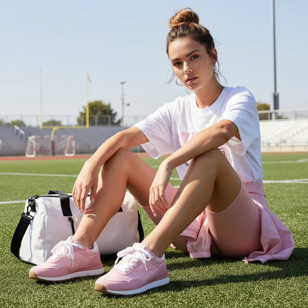CUSHIONAIRE Zapatilla Deportiva de Nailon con Cordones Kicks para Mujer + Espuma cómoda, Anchos Anchos Disponibles