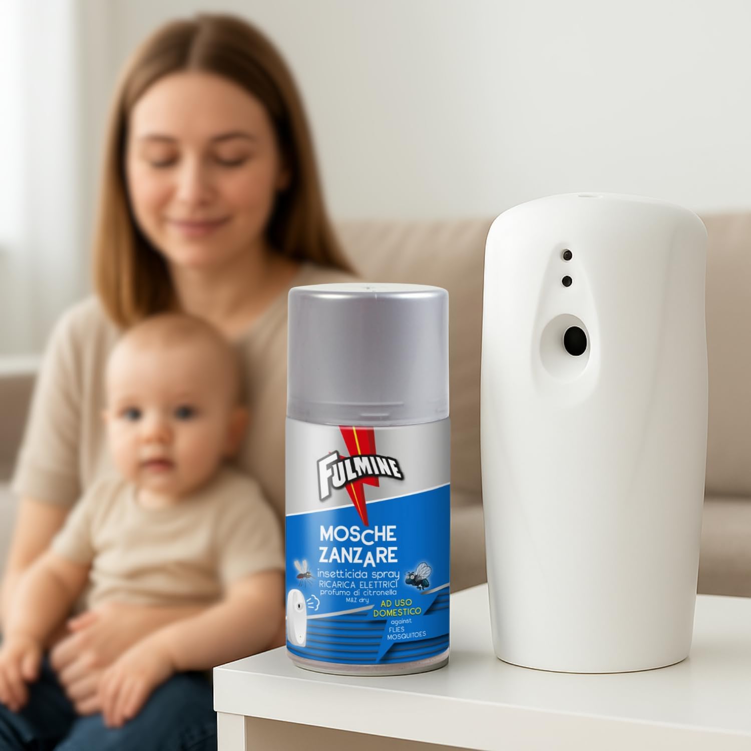 Virsus 12 Bombolette Fulmine Insetticida Mosche & Zanzare 250ML per erogatore Automatico - F