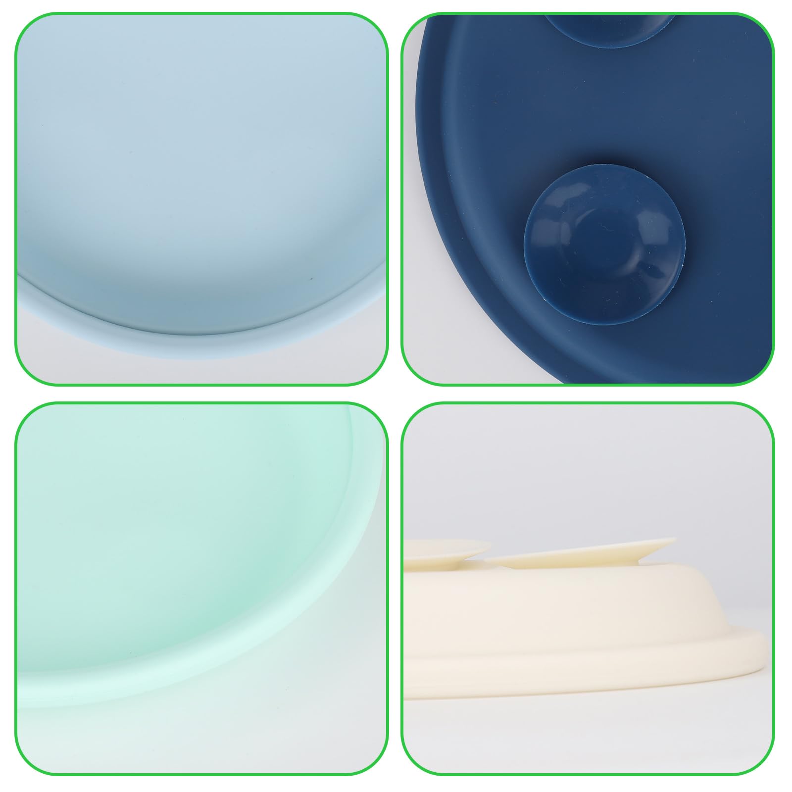 BOXOB 4pcs Toddler Plates, 8" Silicone Divided Baby Plates with Suction Non-Slip Baby Toddler Dinnerware Set for Balanced Meals - Image 3