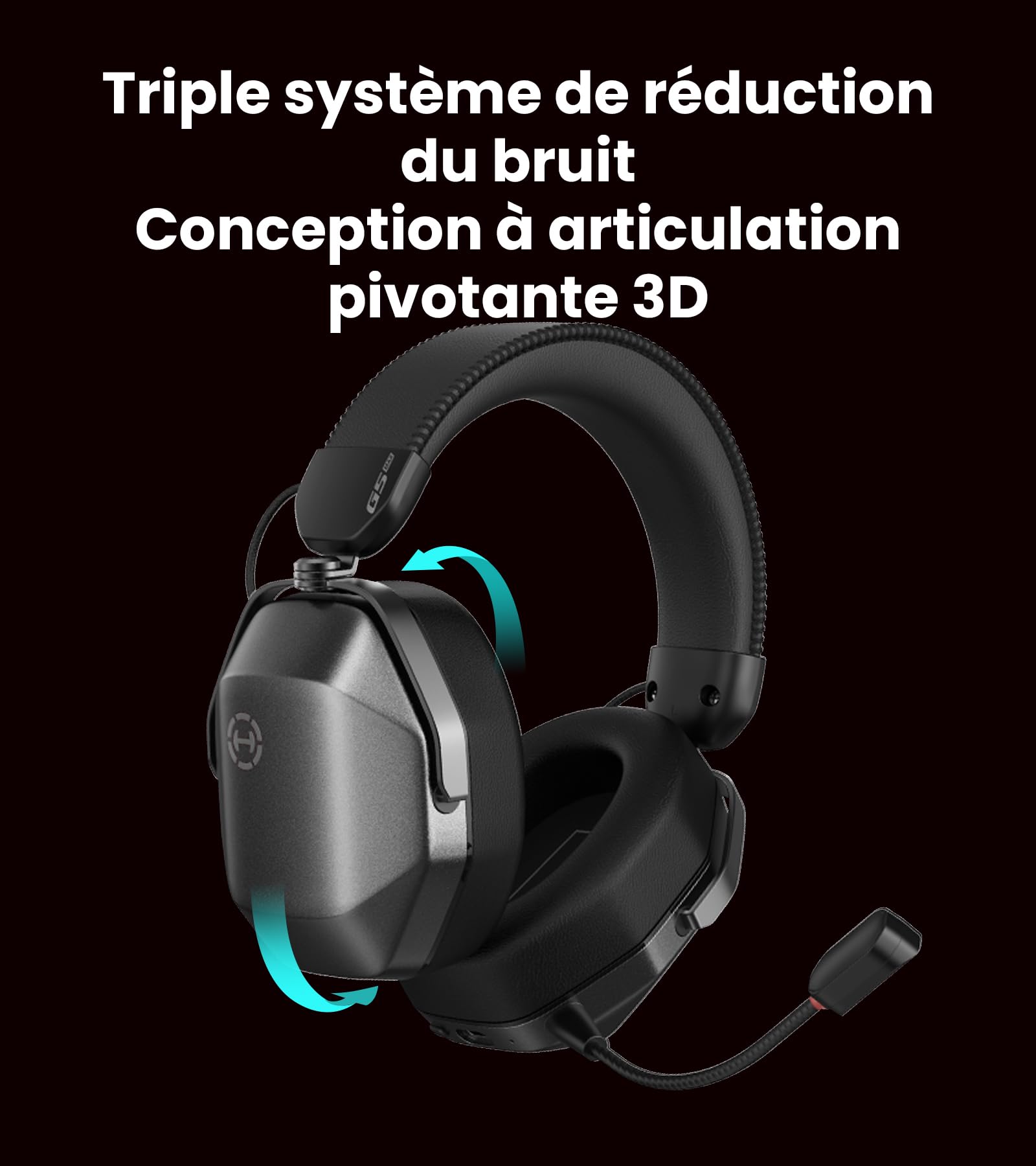 Edifier G5 Max Casque Gaming sans Fil THX Spatial Audio, Gris Sidéral | Driver Pen 53mm – Autonomie 305h, Audio HD sans Fil/Filaire, 2,4GHz/Bluetooth 6.0/Filaire, Micro détachable，4 Modes