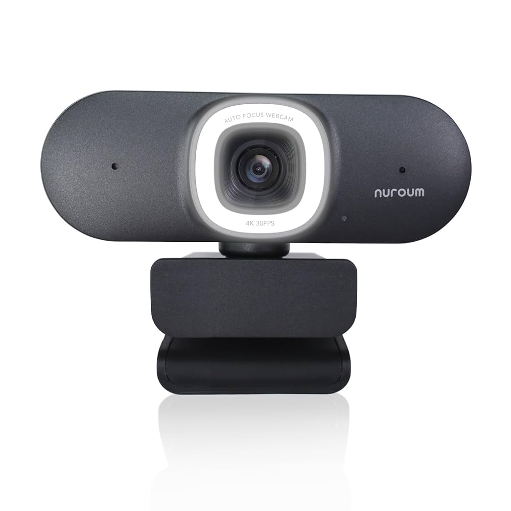 Nuroum 4K WEBカメラ LEDリングライト付き ウェブカメラ フルHD Amazon.com: NUROUM 4K Webcam with Light for PC, Adjustable