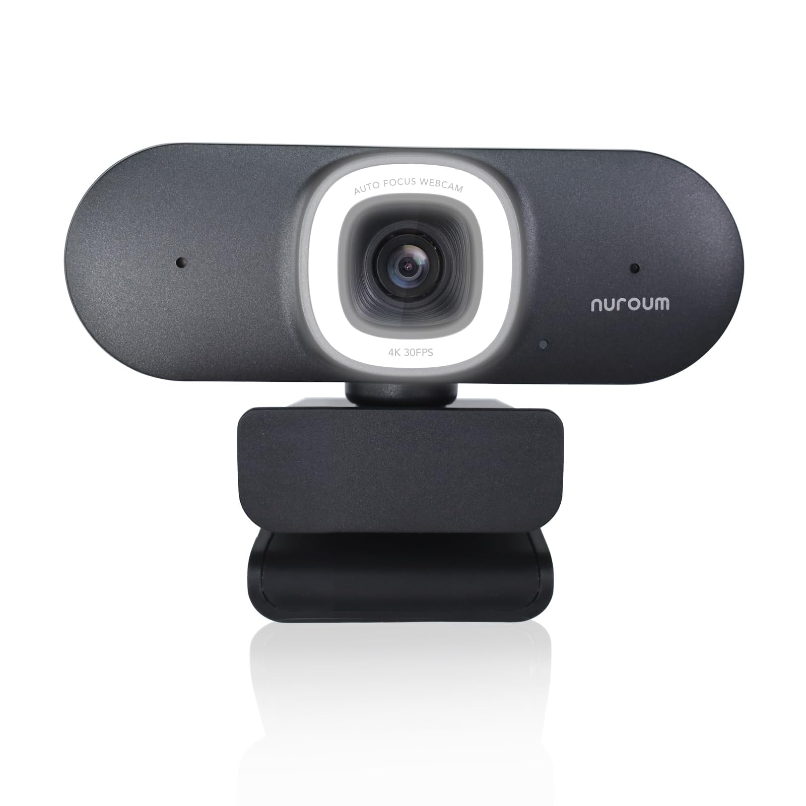 NUROUM 4K Webcam with Light for PC, Adjustable FOV, Premium CMOS Autofocus AI Auto-Framing, Noise Canceling Mics, Web Camera for PC/Laptop/Mac, for Streaming/Video Calling w/OBS/Twitch/Zoom/Teams