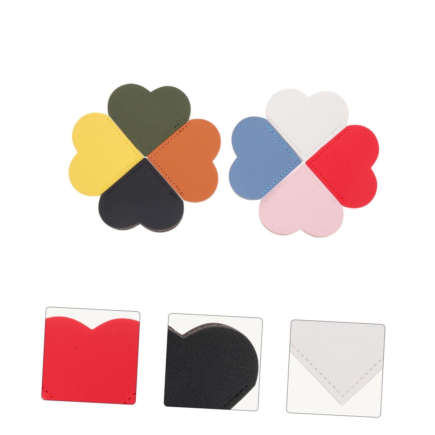 5 Set Di Segnalibri Per Libri Da Donna in Pelle A Forma Di Cuore Delicati Protettori Per Angoli Di Pagina Accessori Per Protettori Per Angoli Di 8 Pezzi*5