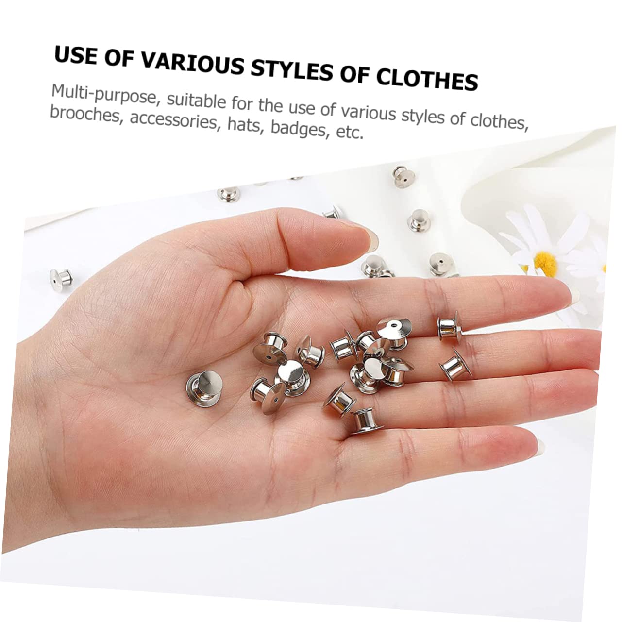 TEHAUX 80stücke Metall-pin-verschlüsse Abnehmbare Sicherheitsnadeln Für Broschen Namensschilder -projekte Vielseitig Einsetzbar Tragbar Für Kleidung Und Accessoires