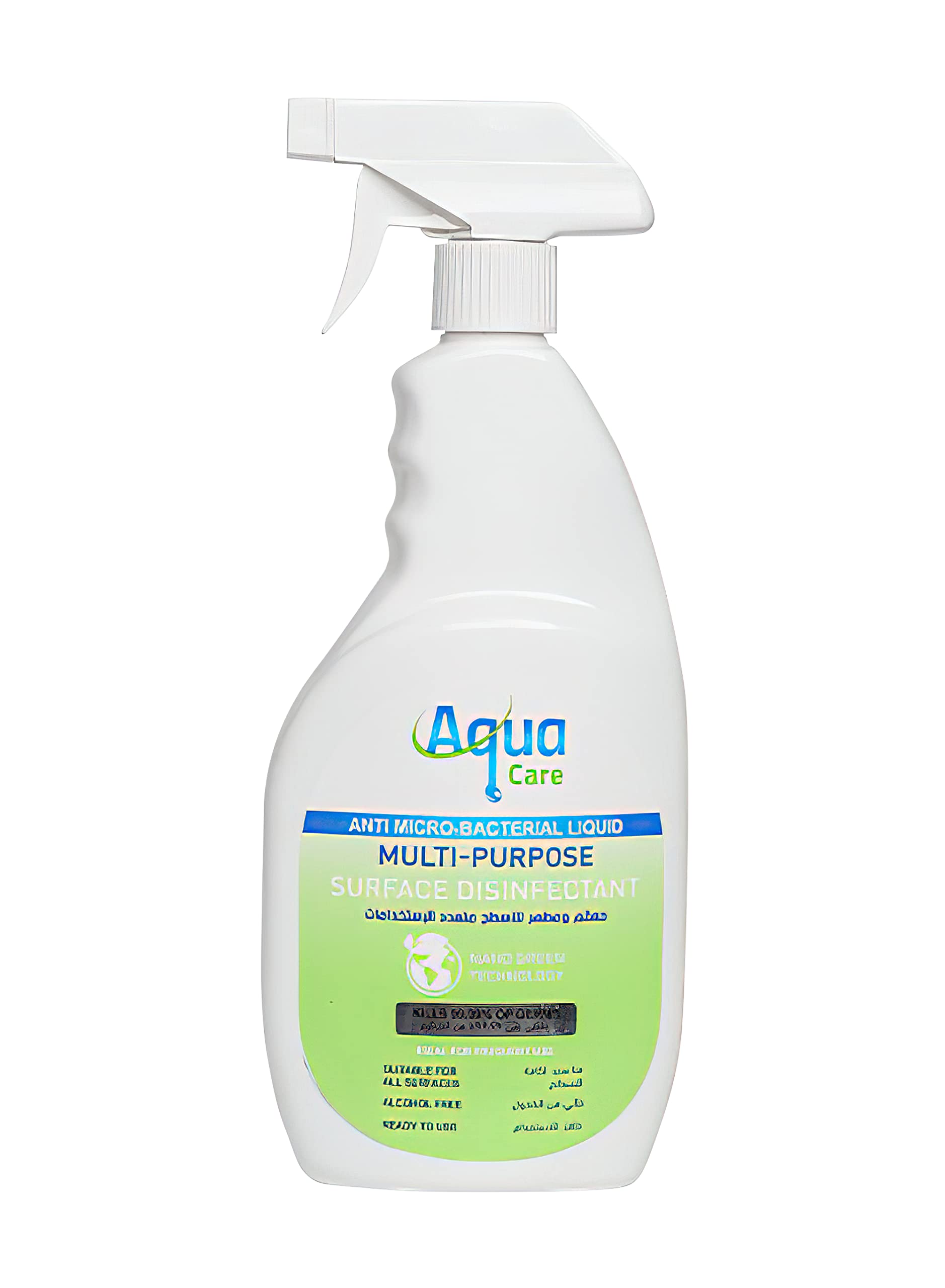 AquaCareAqua Care Nano Green, Multi Purpose Surface Alcohol Free & Antimicrobacterial Cleaner Liquid Sanitizer With Fresh Scent, Non-Flammable 750ml