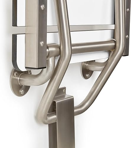 Miniatura 10 de Seachrome Banco plegable de 22 x 15 pulgadas para asiento de ducha de baño, asiento fenólico de teca