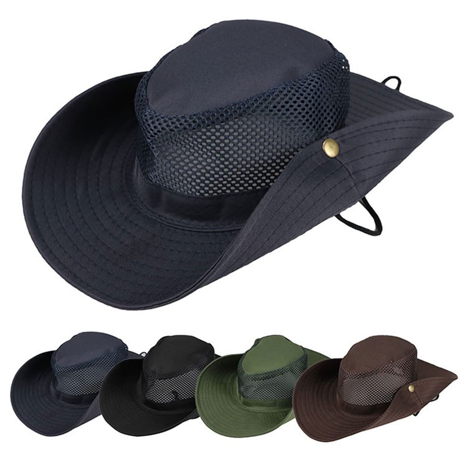 Cappelli da sole per gli uomini, 1 pezzo, cappello da campeggio, escursionismo, caccia, cappello da sole, cappello a benna traspirante per pesca all'aperto, ciclismo, cappello a tesa larga
