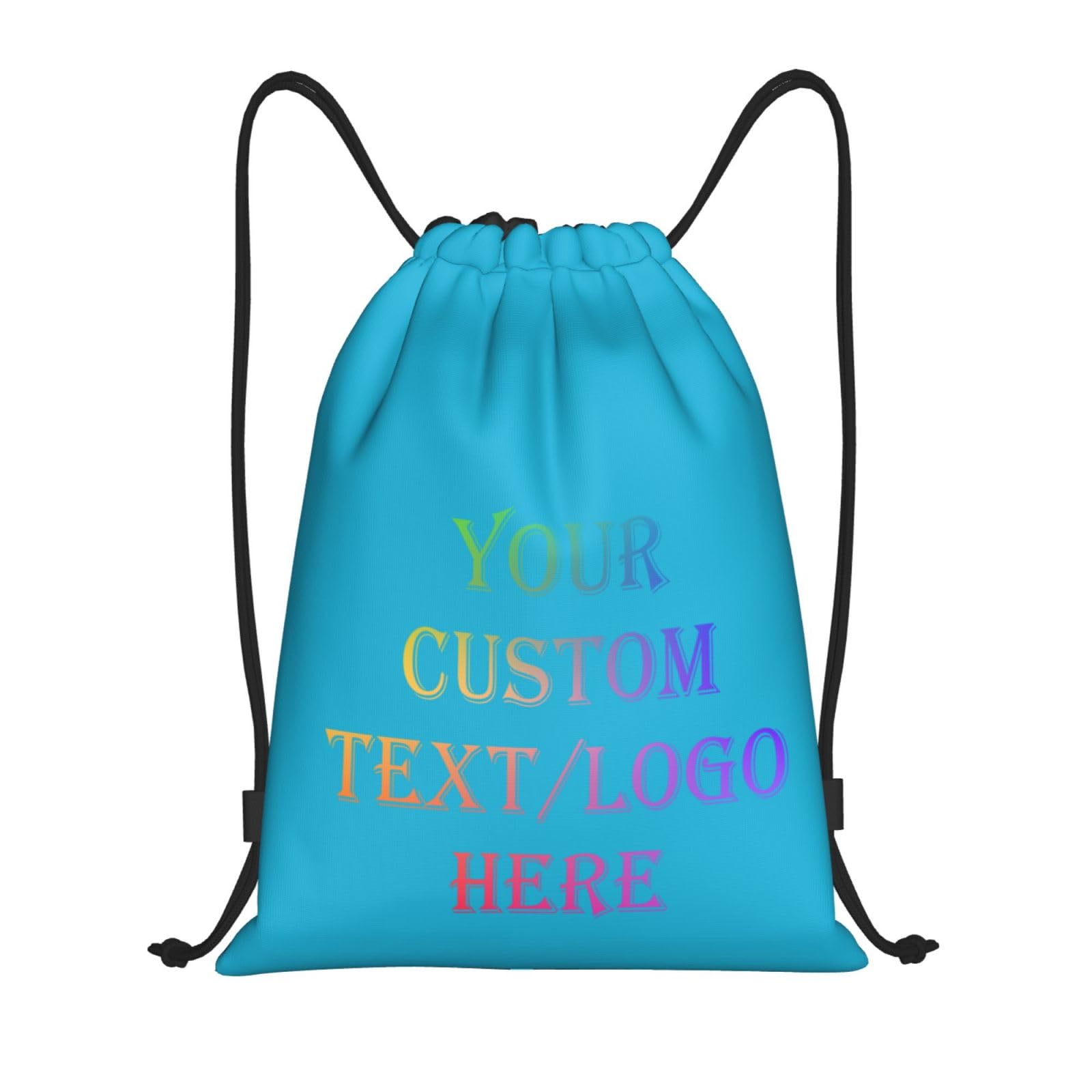 Tingwei Personalised Backpack custom Drawstring Bag Add Photos/Logo/Text Sports Bag for Men and Women, Waterproof Sport Bag, Swimming Bag, ideal for the Gym and Sports