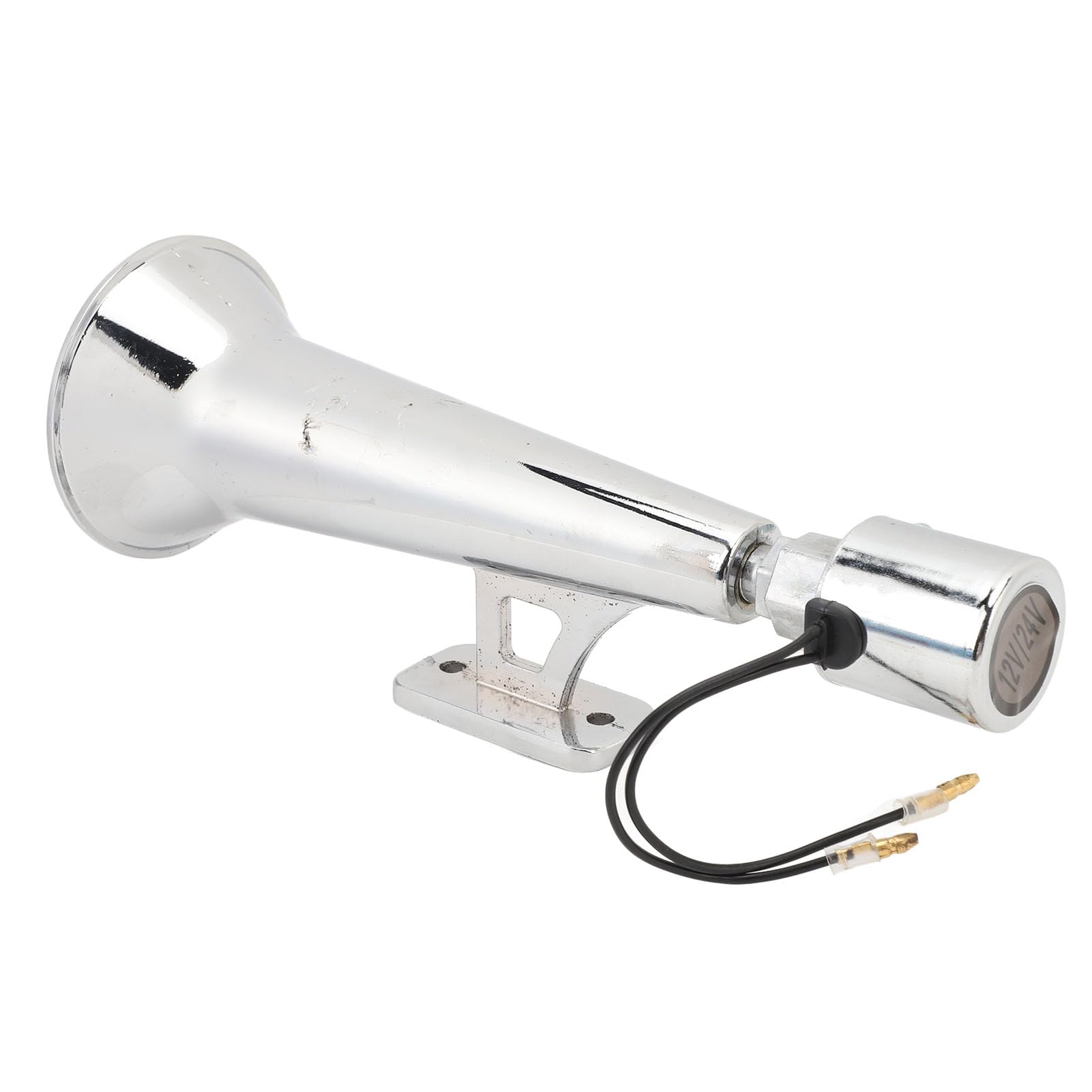 Tromba d'aria forte universale da 150 dB, fischio del treno in metallo in acciaio inossidabile argento per 12V 24V DC auto camion SUV moto barca yacht RV Bus
