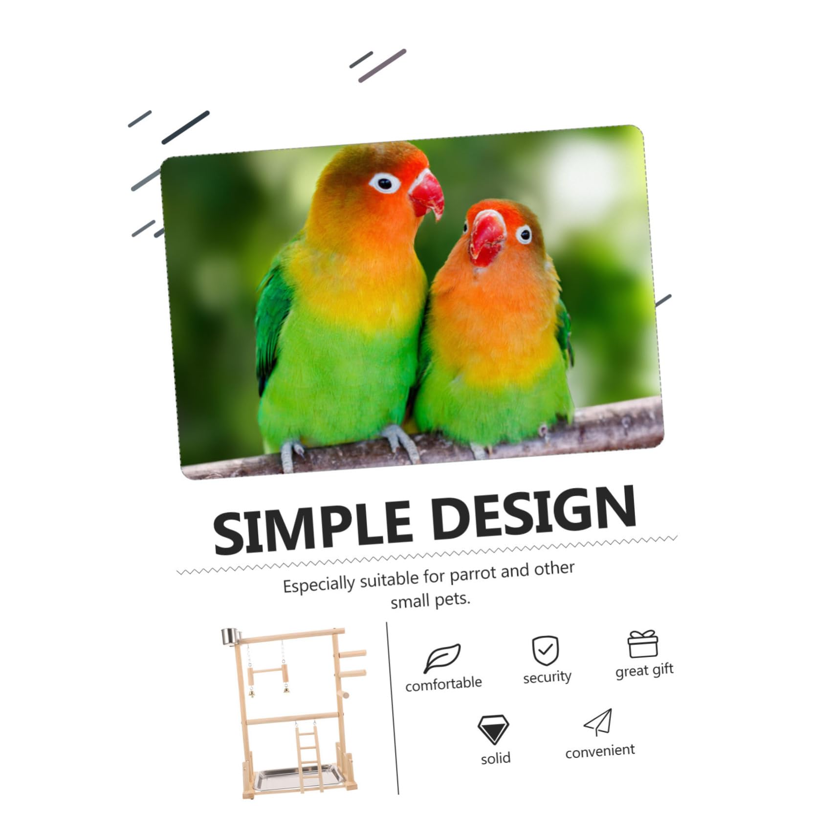DOITOOL 1juego Soporte para Periquitos y Aves Área De Ejercicio Interactiva Comederos y Juguetes para Entrenamiento y Diversión De Mascotas
