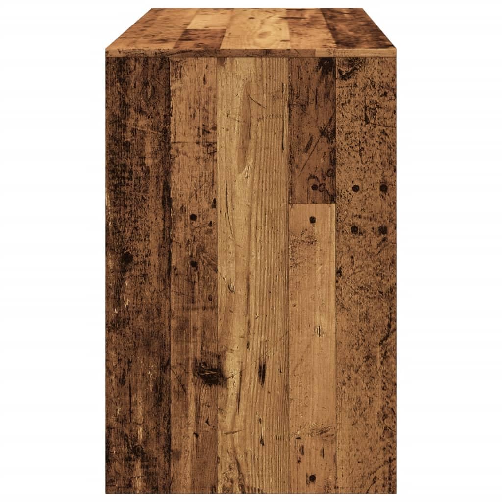 Escritorio con aspecto de madera envejecida, 101 x 50 x 76,5 cm, material de madera con 2 cajones, para oficina en casa, estudio, superficie lisa, mesa de trabajo estable