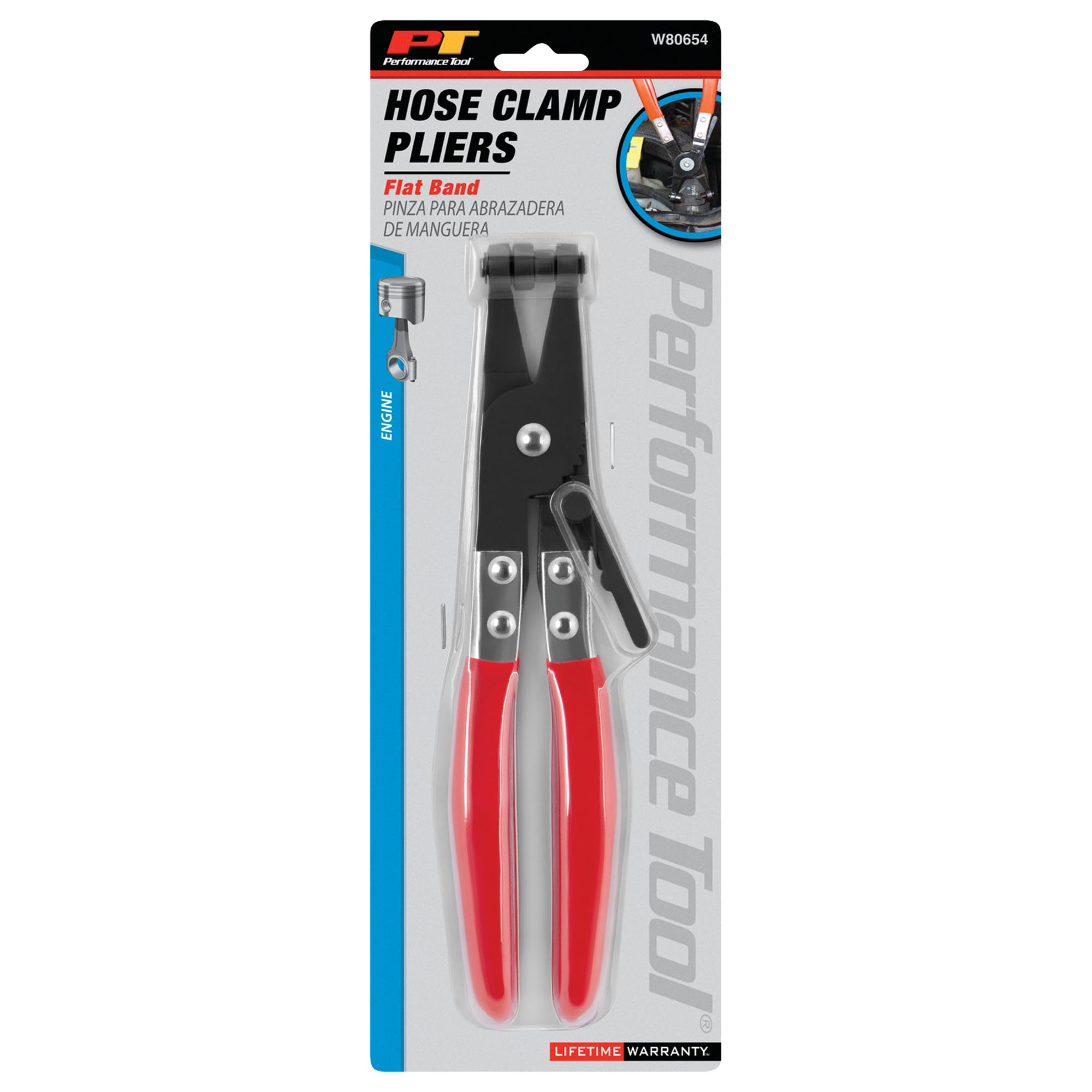 Performance Tool W80654, alicates de abrazadera de manguera de banda plana