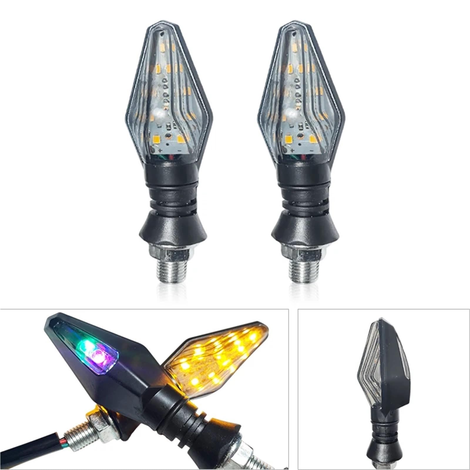 lampą halogenową Motocyklowe Światła Kierunkowskazów Amber 10mm 12V LED Moto Lampa Uniwersalne Przednie Tylne reflektory przednie(4 Pcs)