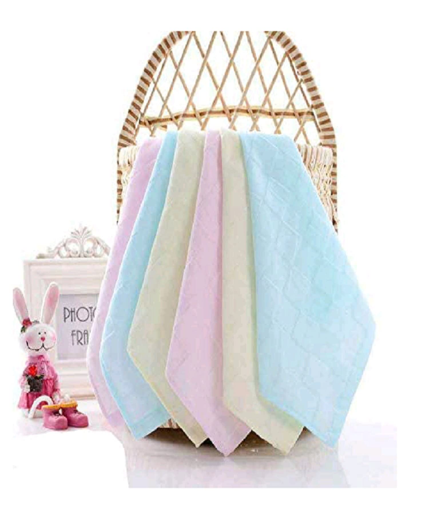 Khillayox 100% Cotton Small Size Handkerchief/Rumal/Face Towel | Extra Soft And Super Absorbent Handkerchieves For Women's - Set of 6 (11" x 11") 1