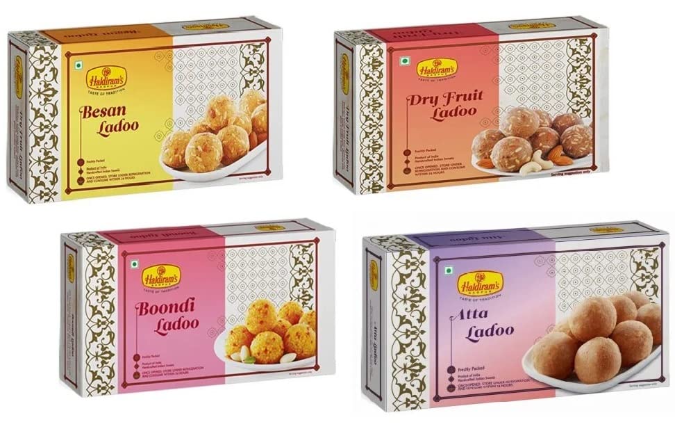 Haldirams Nagpur Ladoo Combo (Pack of 4 - Besan Ladoo, Dry Fruit Ladoo, Boondi ladoo, Atta Ladoo 250 gm Each) (B0BB9MBDFG) Amazon Price History, Amazon Price Tracker