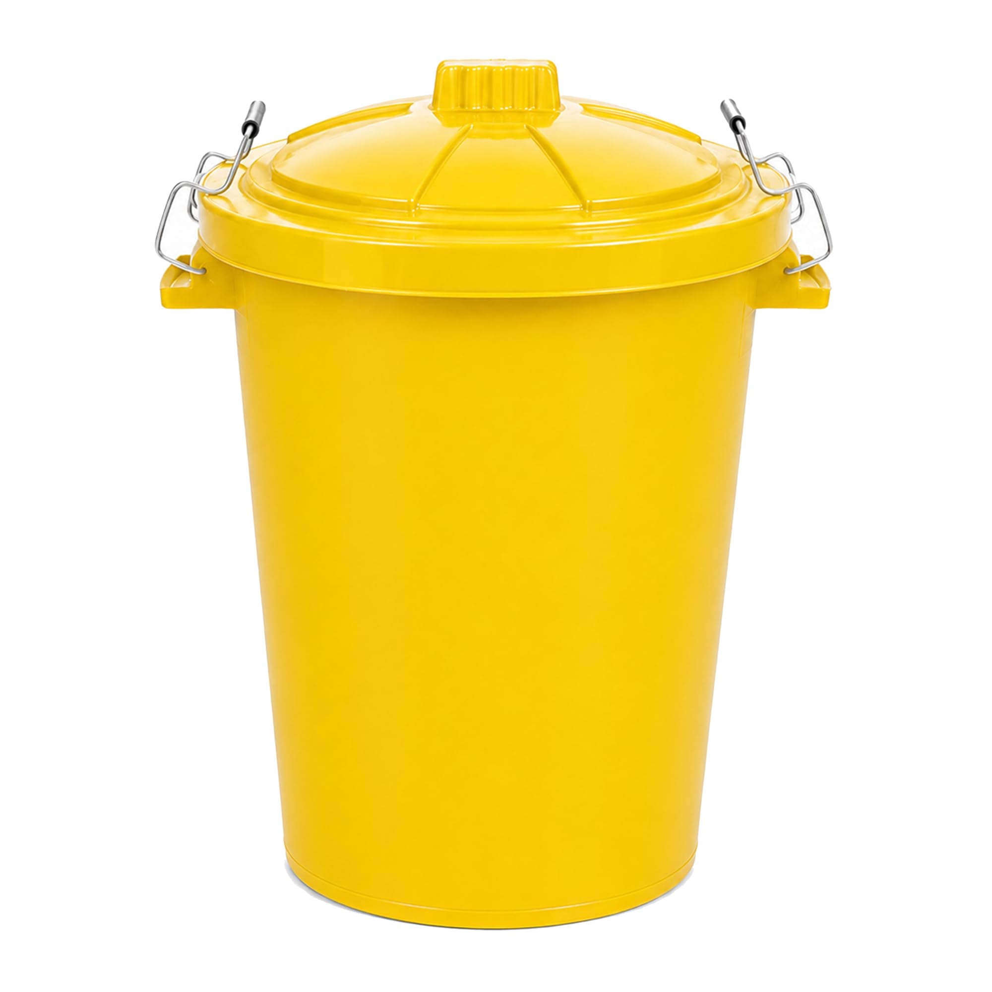 Chabrias Ltd 85 Litre Heavy Duty Outdoor Storage Bin with Locking Lid - UK MADE - Yellow Plastic Dustbin for Garden Waste, Animal Feed, Recycling & Rubbish Storage, Weather Resistant, Made in UK โ image 1