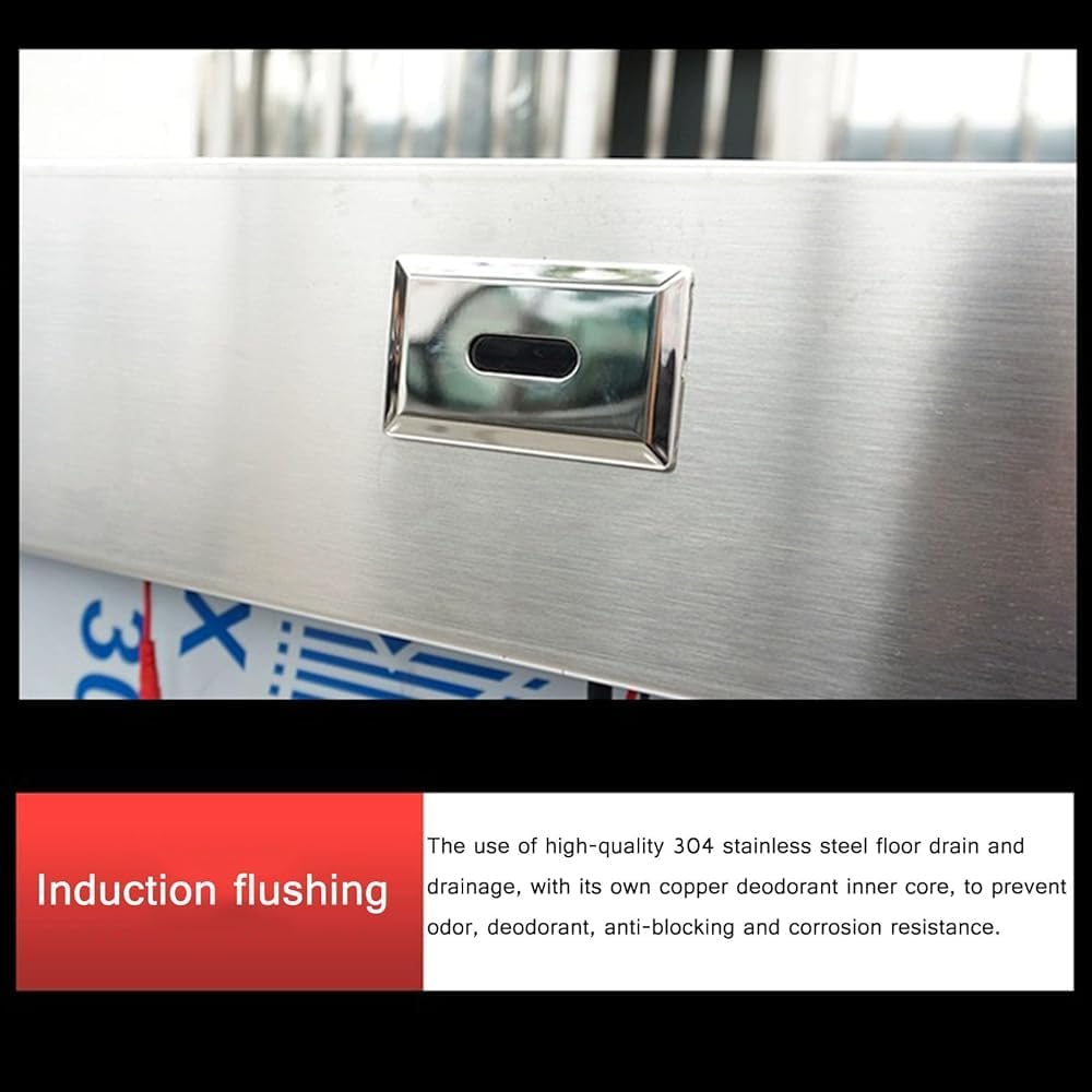 Commercial Wall-Mounted 304 Stainless Steel Urinal – 100cm High-Efficiency Trough with Intelligent Sensor, Splash-Proof Design for Schools and Public Places