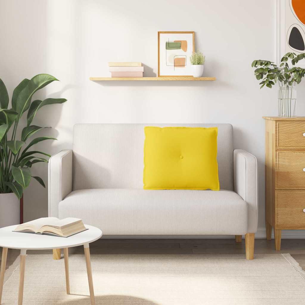 Cojín de respaldo de tela amarilla brillante 60 x 19 x 50 cm con relleno de poliéster, cojín lumbar ergonómico para oficina, sofá, sillón, cama, silla de ruedas, soporte para columna