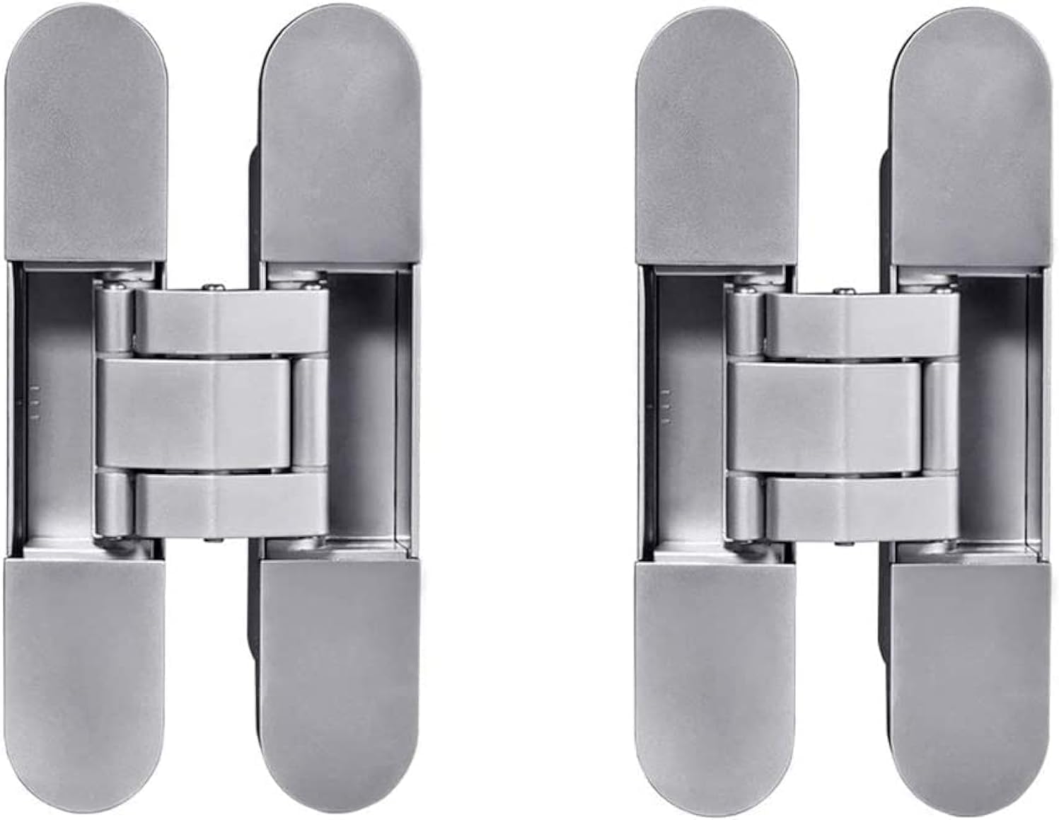 TamBee 6 Inch Outswing Hidden Door Hinges, 180 Degree, 3-Way Adjustable Concealed Butt Hinge, Invisible Hardware for Secret Room &amp; Hidden Bookcase Bookshelf - 2 Pack