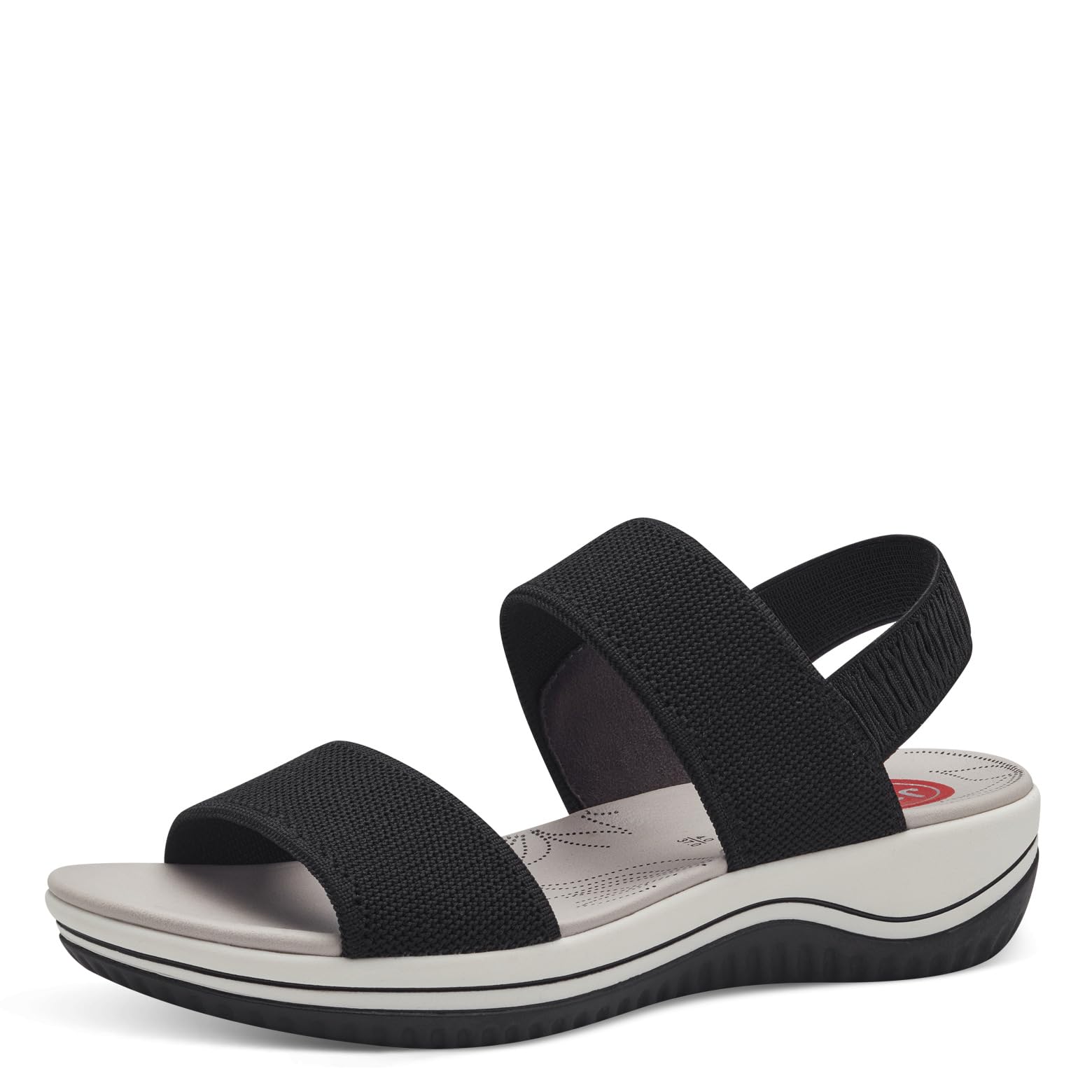 Jana Coshy Women’s Flat Sandals Stretch Vegan, Black, 3,5 UK
