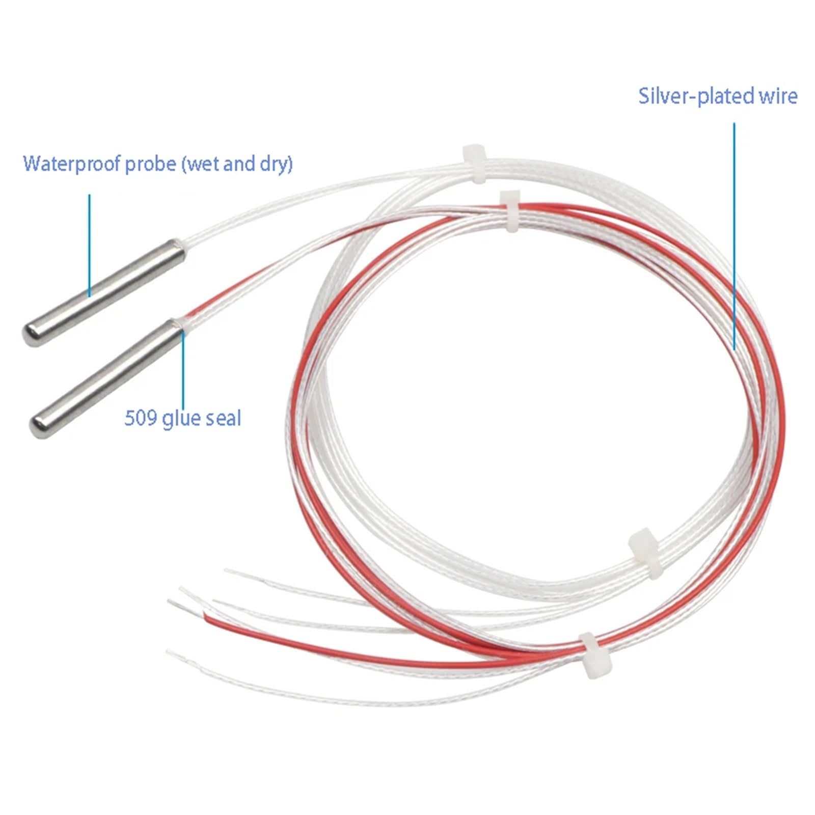 Termopar de sonda de Temperatura pt100 de Tres Cables, 5 uds., 4x30x500, Resistencia de Platino de Alta precisión