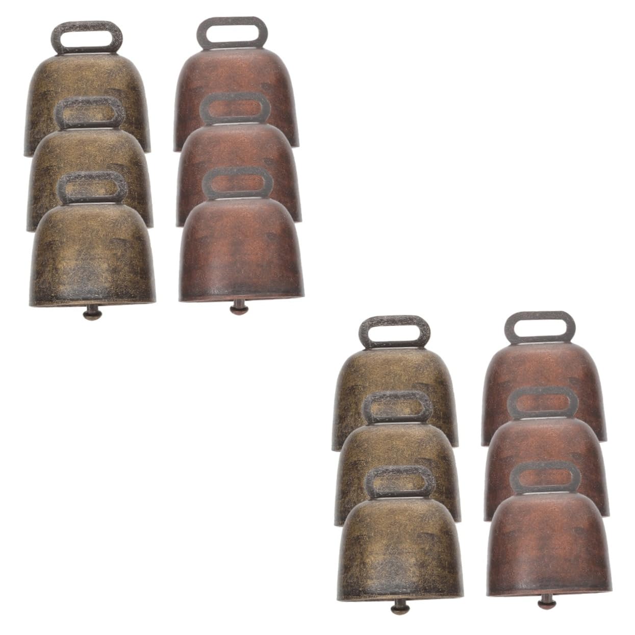 Alipis 2sets Giant Cow Bells Lost Cattle Bell Metal Livestock Supply Loud Sound for Farm 6pcs*2