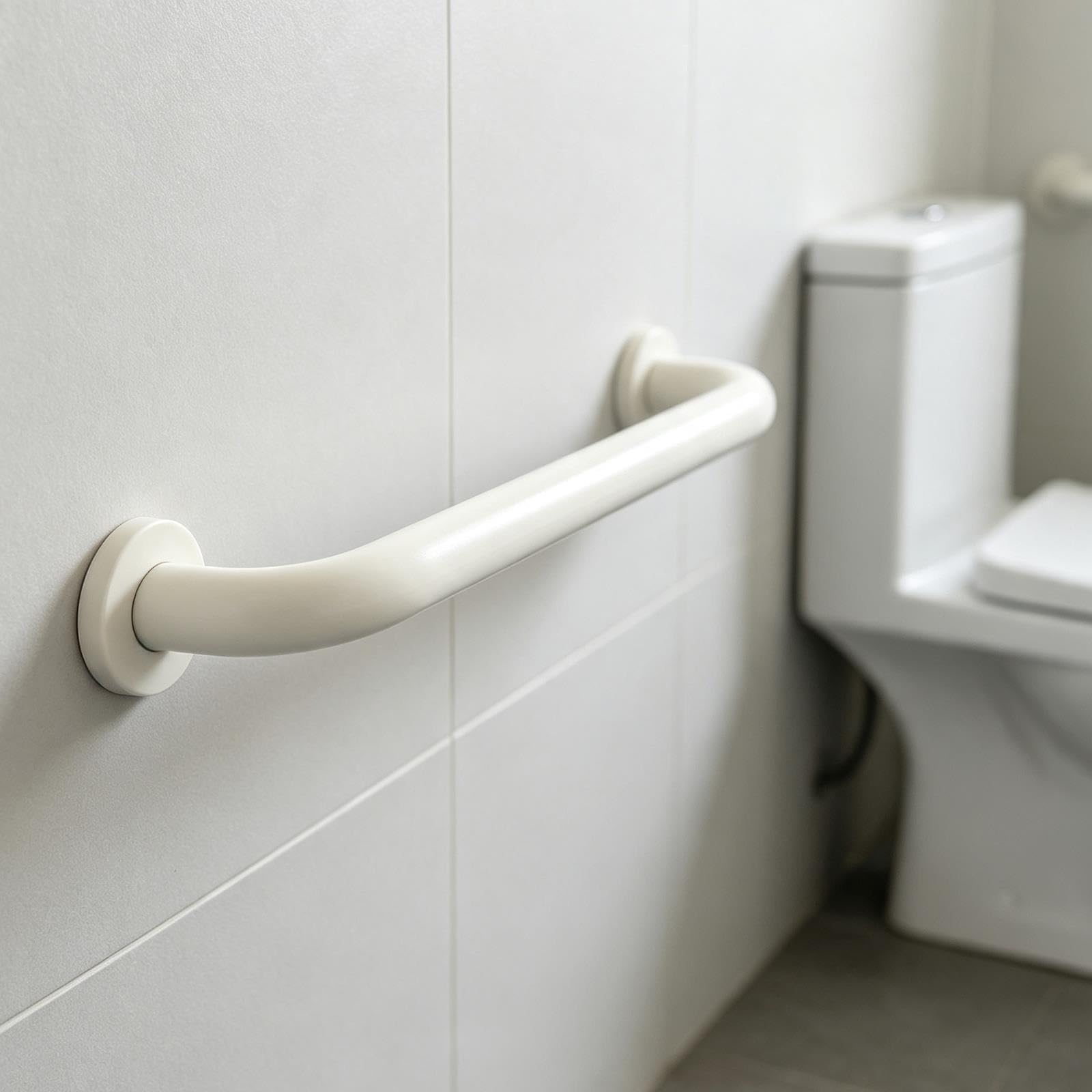 Barra di Supporto Bianca a Muro, Acciaio Inox 304 per Bagno | Barra di Supporto per Wc Doccia, Antiruggine e Impermeabile. Portata 250kg, per Anziani e Gestanti(66cm/26in)