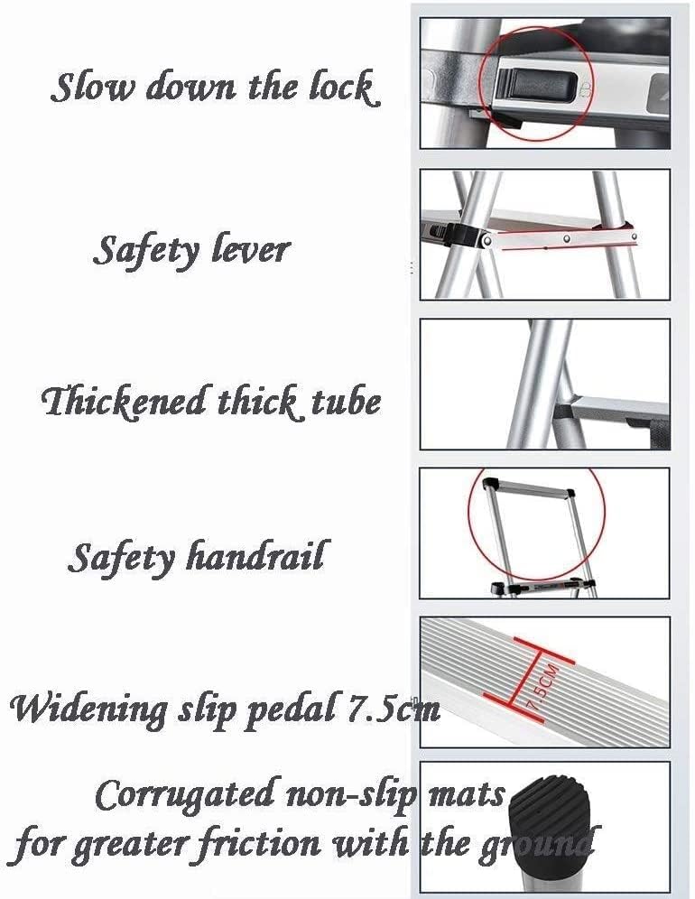 Telescopic Ladder Telescoping Ladder Step Ladders Aluminum Telescoping Ladders Telescopic with One-Button Retraction System Extension Ladder Household or Engineering Portable (Size : Style2)