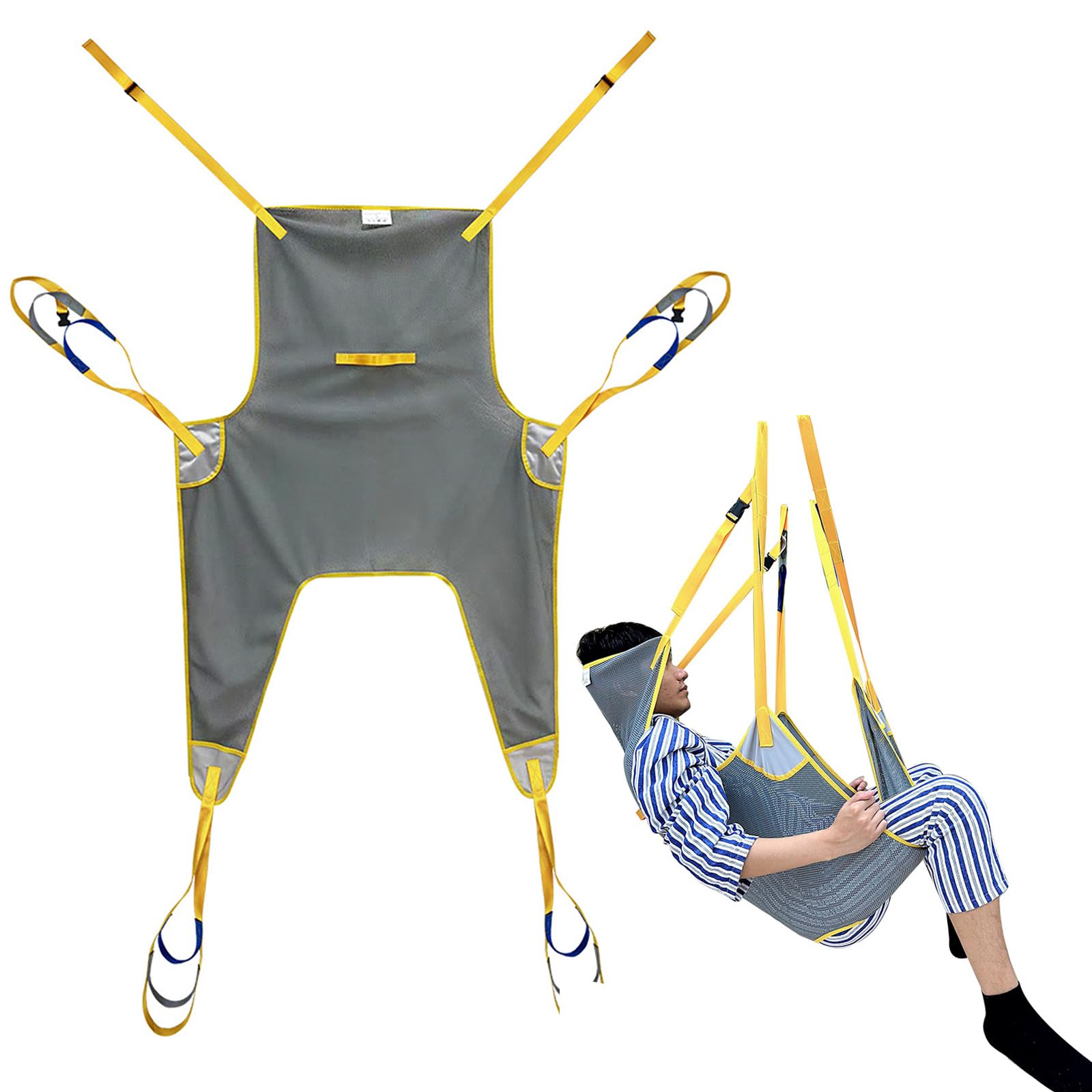 Prelgosp One Color Toileting Sling, Universal Transfer Sling With Mesh Fabric, Patient Lift Sling For Bed Positioning And Bathing, 500Lbs Weight Capacity