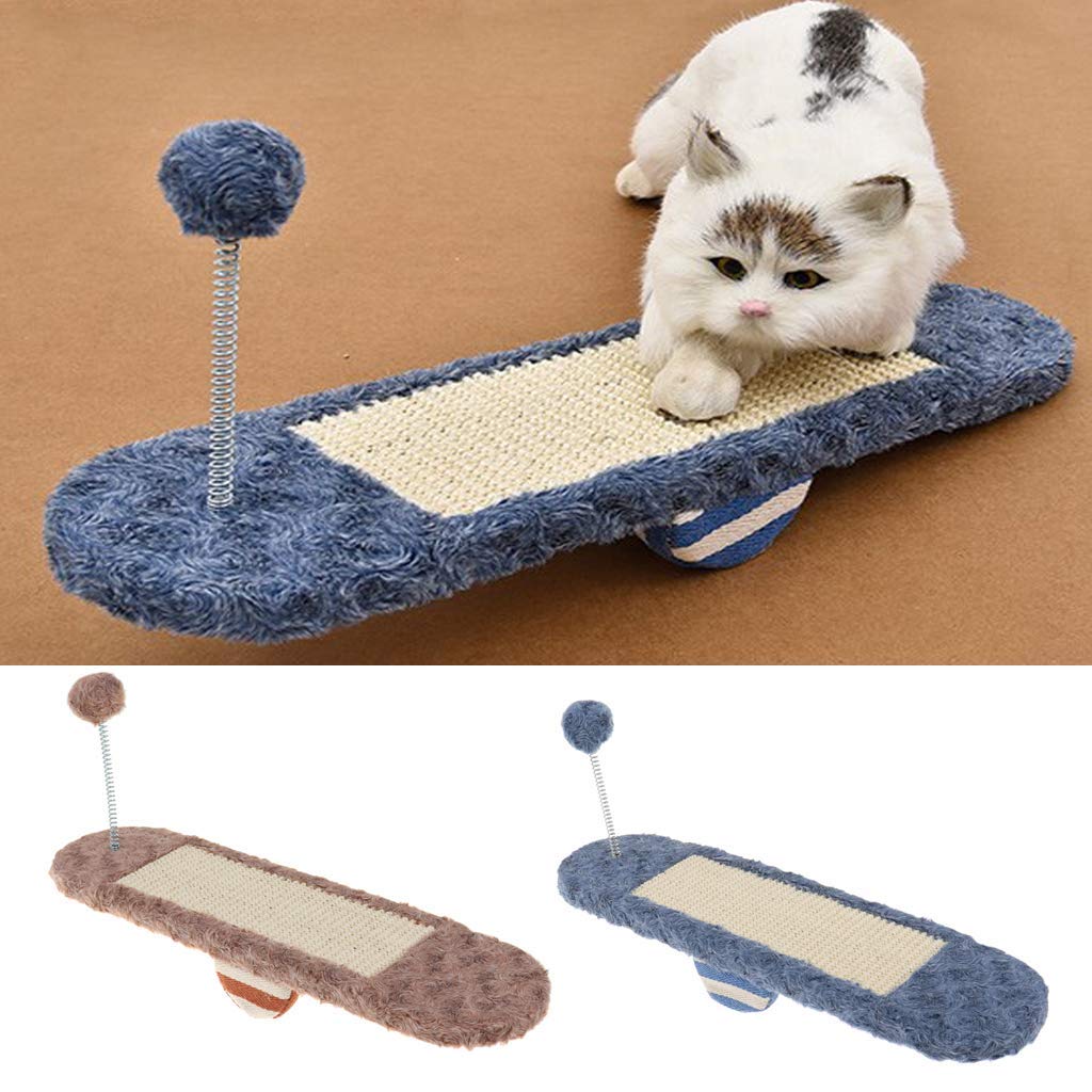 Sisal Kratzbrett Wippe Katzenkratzbrett Katzen Kratzspielzeug Katzenspielzeug (Königsblau)