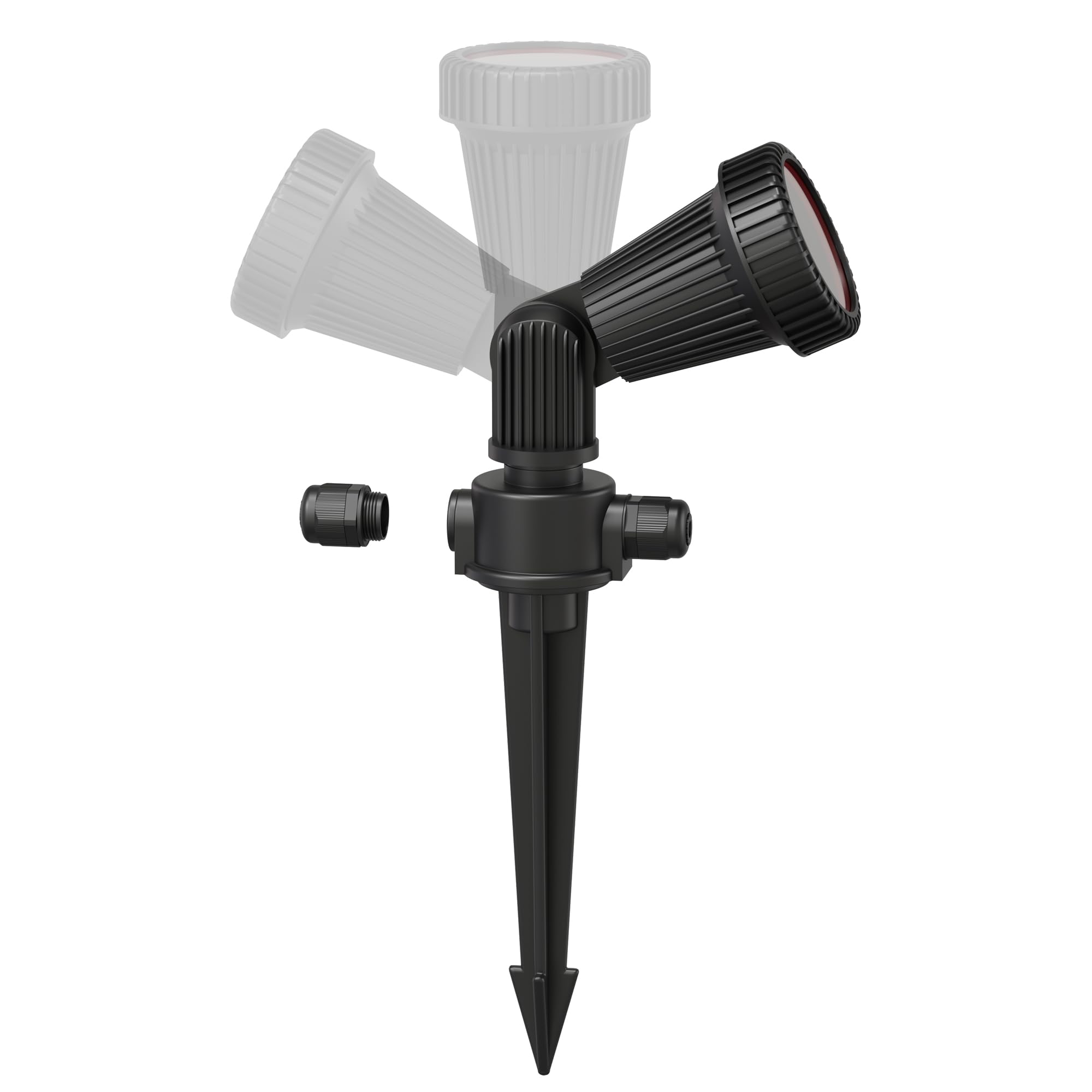 ledscom.de Zestaw 10 reflektorów ogrodowych z kolcem uziemiającym PIRK z wtyczką Schuko do użytku na zewnątrz, czarny, w tym GU10 LED (ciepła biel, 7,6 W każdy, 1103 lm, 33°)