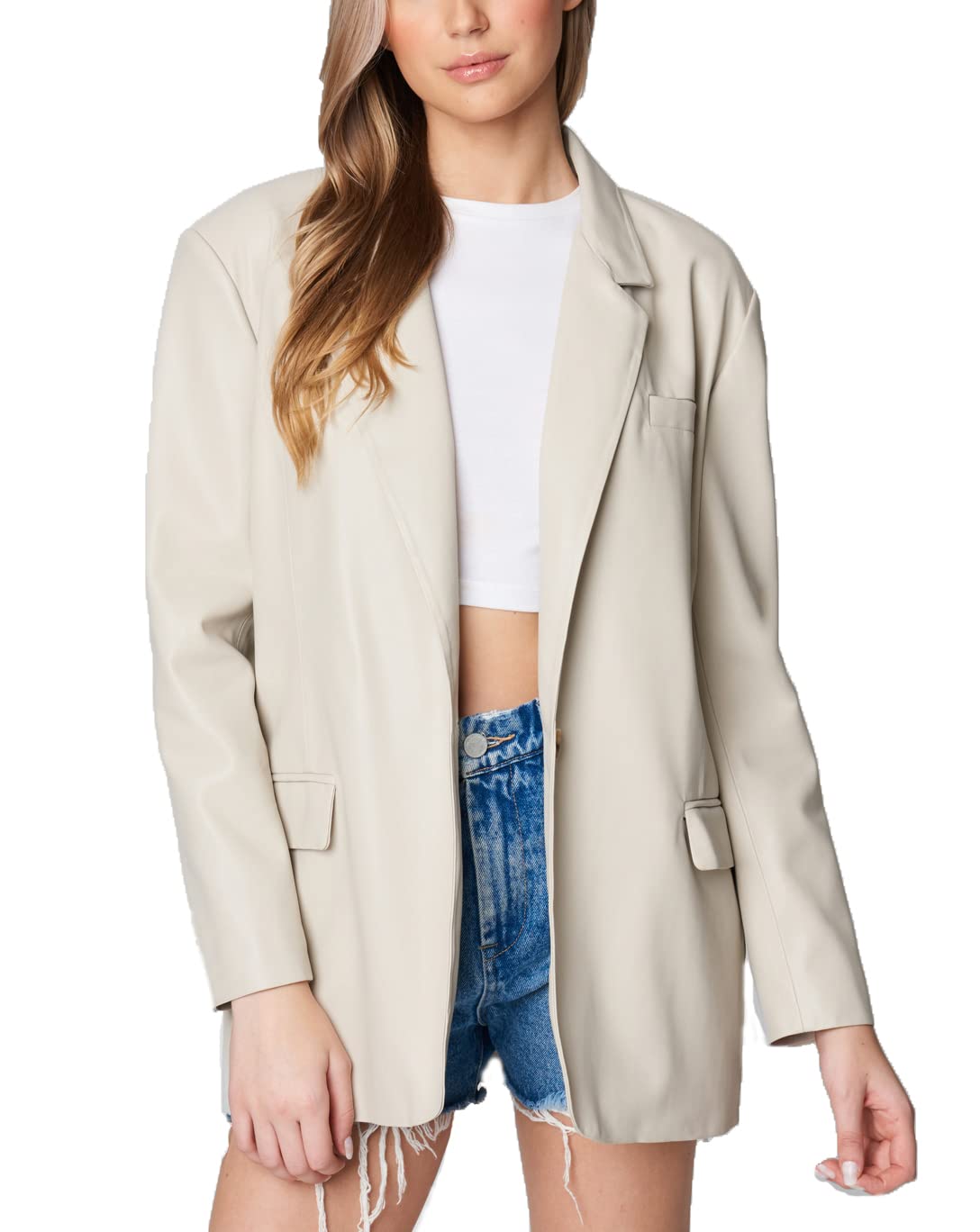 Photo 1 of [BLANKNYC] Womens Luxury Clothing Oversized Blazzer with Pockets, Comfortable & Stylish Coat Small Bare Essential