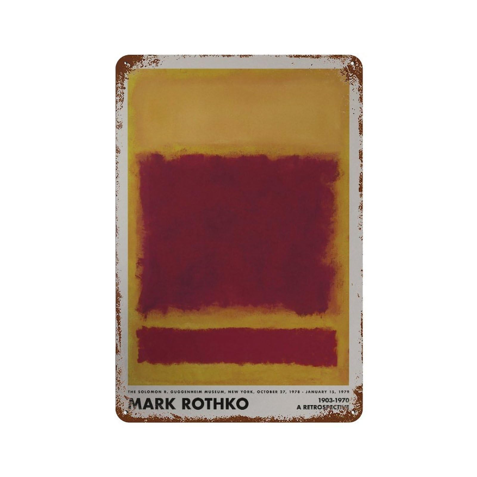 xiaoxiaoshen Rothko Exhibition Modern Gallery4 Wall Decor Art Metal Tin Poster Modern Home Decor Art Home Bar Shop Decorations Vintage Sign 30x20cm