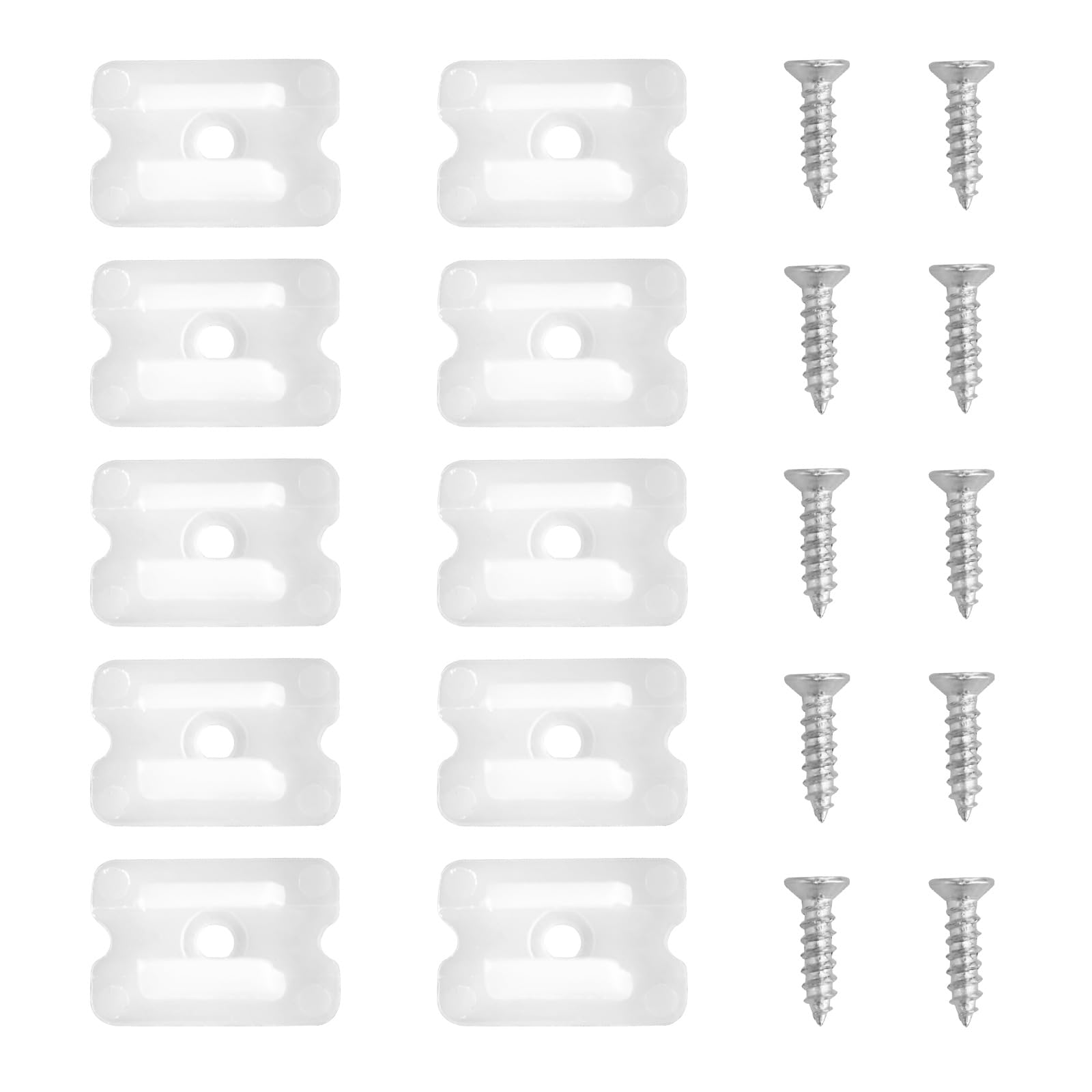 ELOUYCKE LED Streifenlicht Clips 10er LED-Neon-Montagehalterung, Befestigungsklammern, Kunststoff-Klemmhalter und 10 Schrauben für Heimwerker, Schlafzimmerdekoration